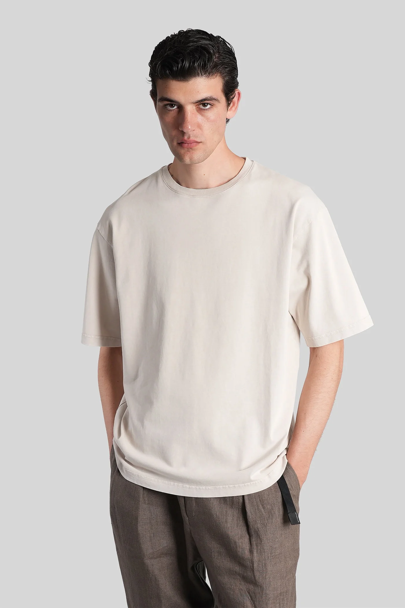T-Shirt in beige cotton