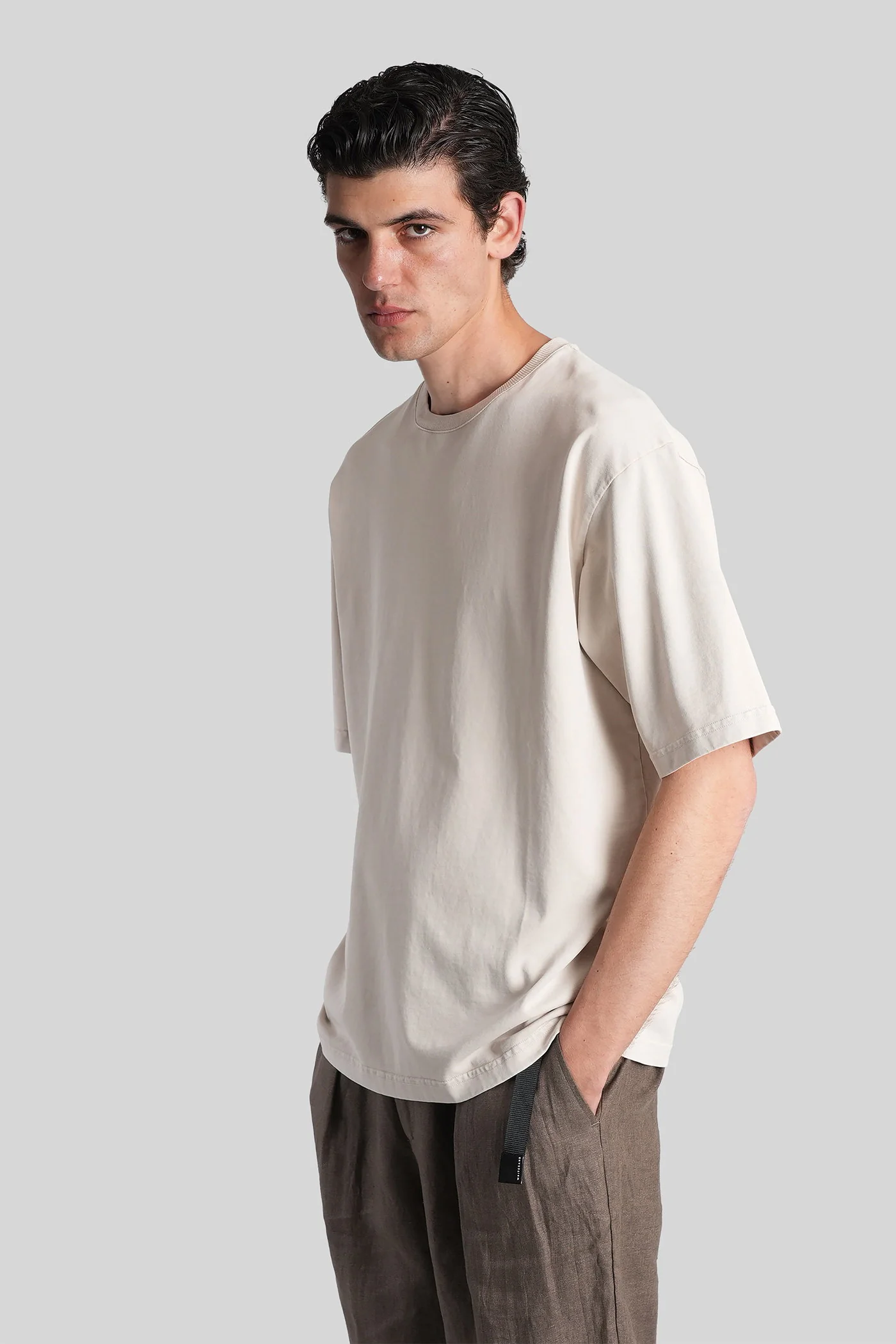 T-Shirt in beige cotton - Image 4