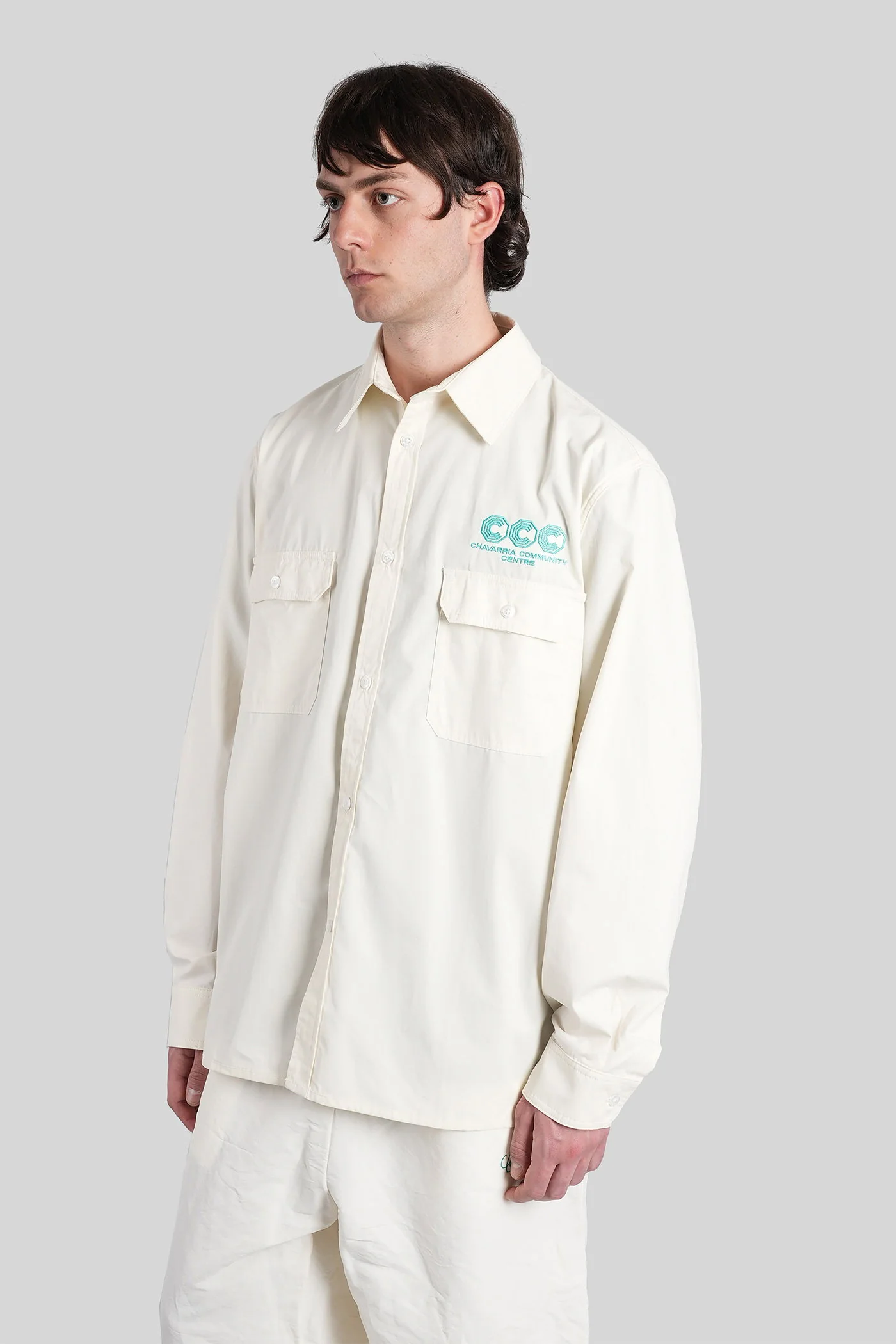 Shirt in beige cotton - Image 4