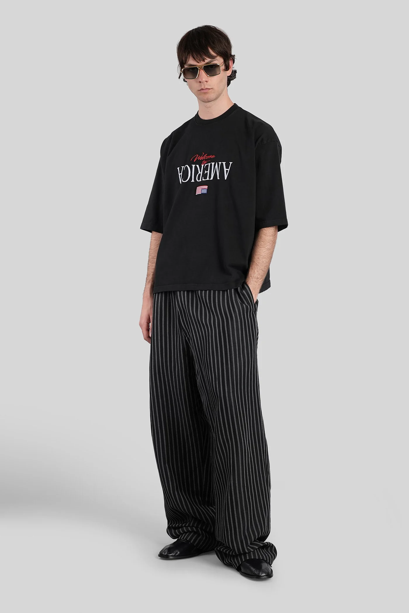 T-Shirt in black cotton - Image 2