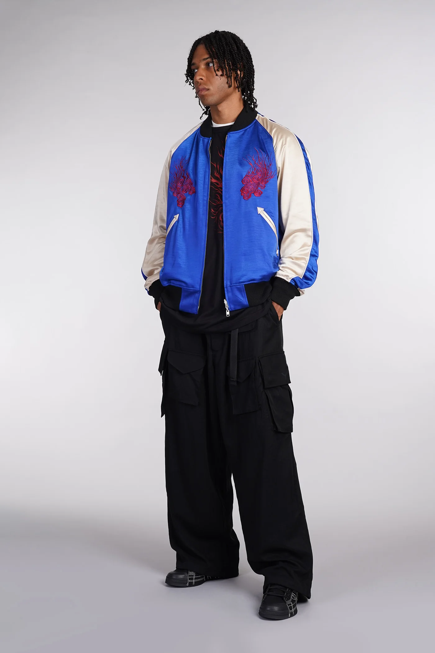 Pants in black wool and polyester - Image 2