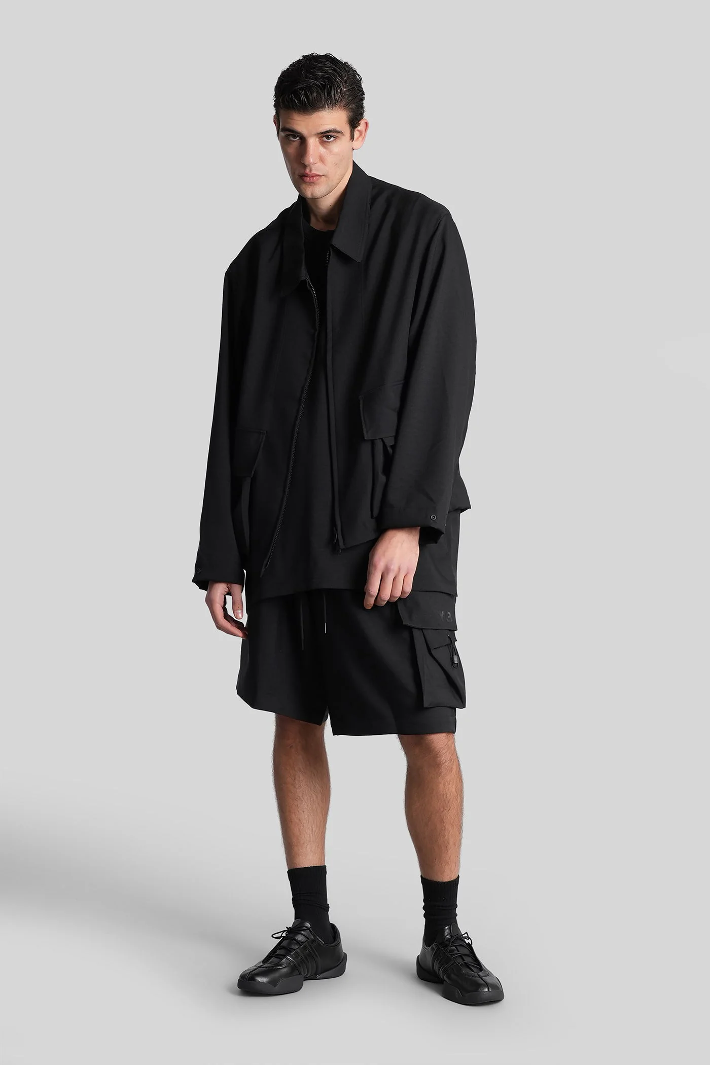 Shorts in black polyester - Image 2