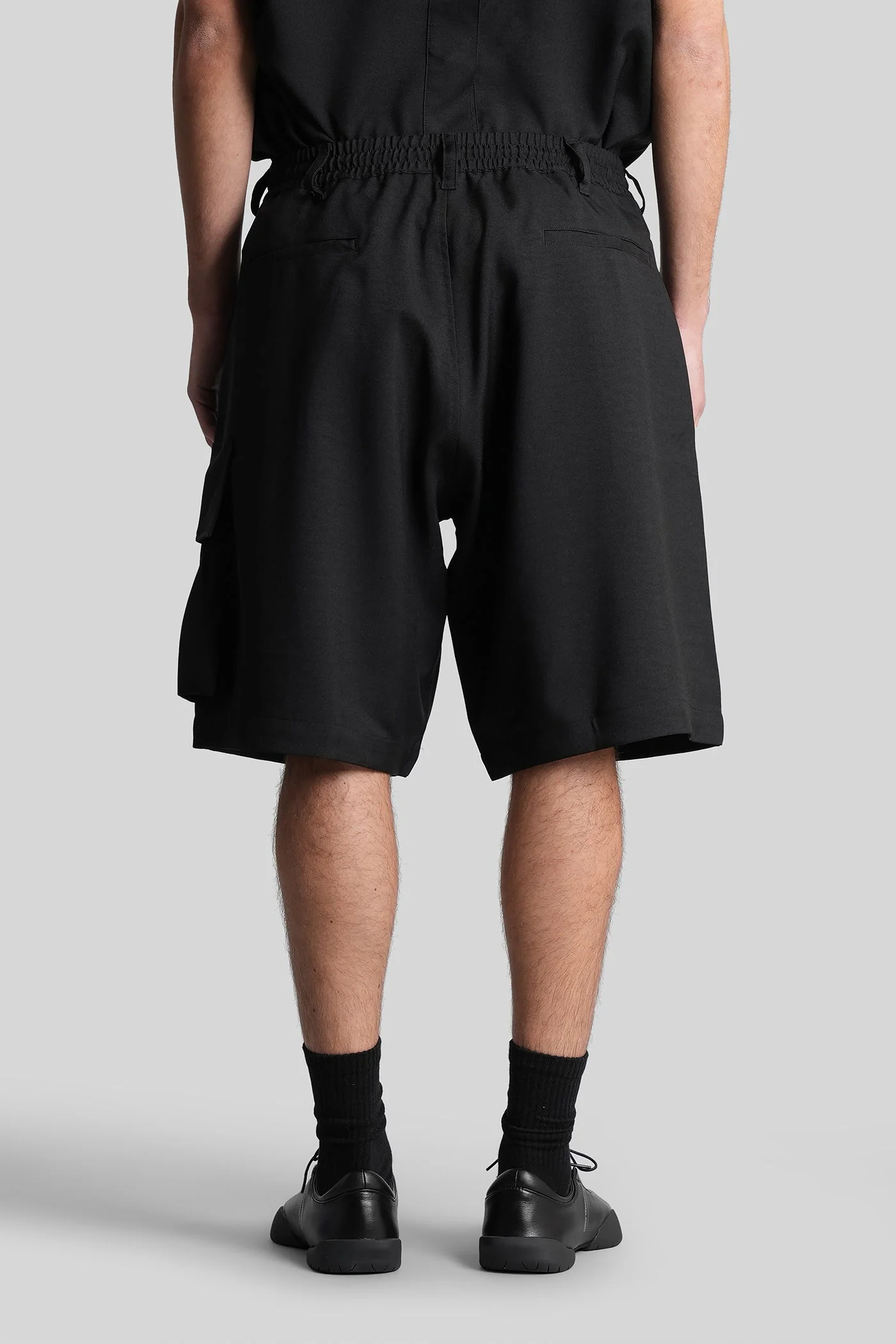 Shorts in black polyester - Image 3