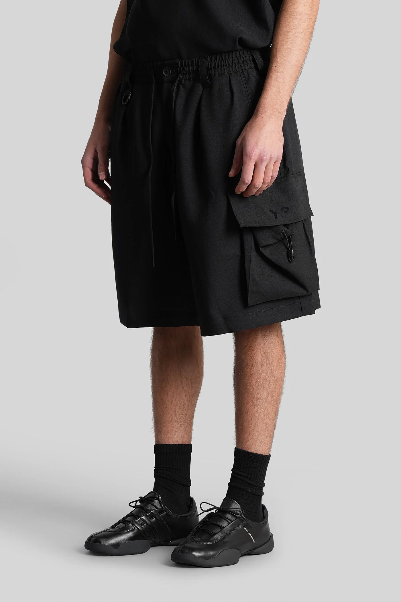 Shorts in black polyester - Image 4