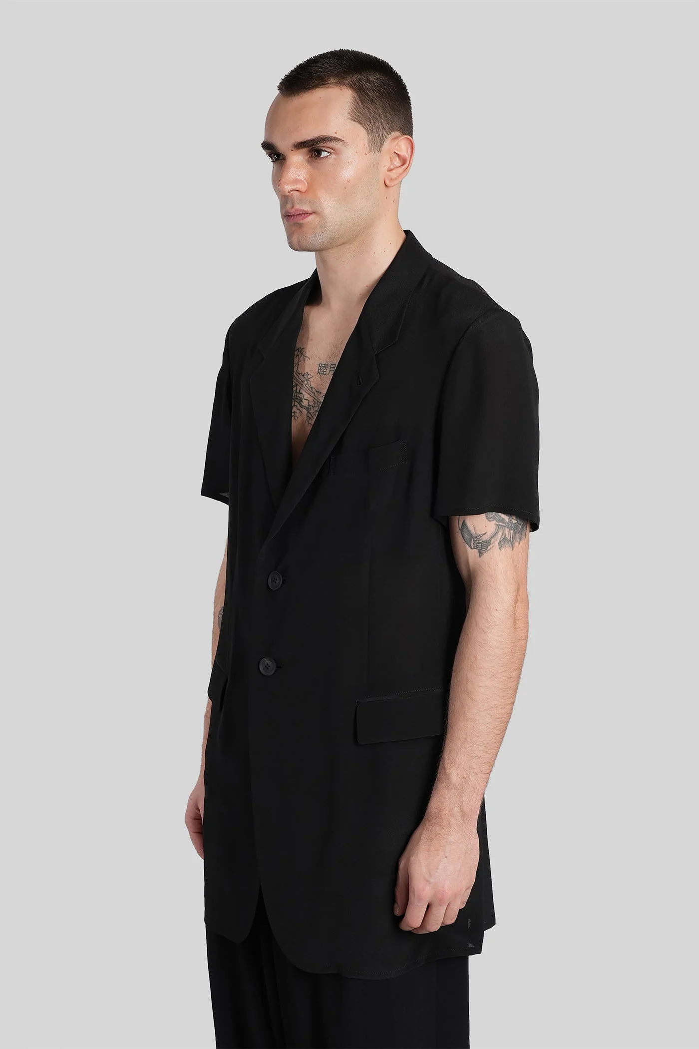Blazer in black silk - Image 4