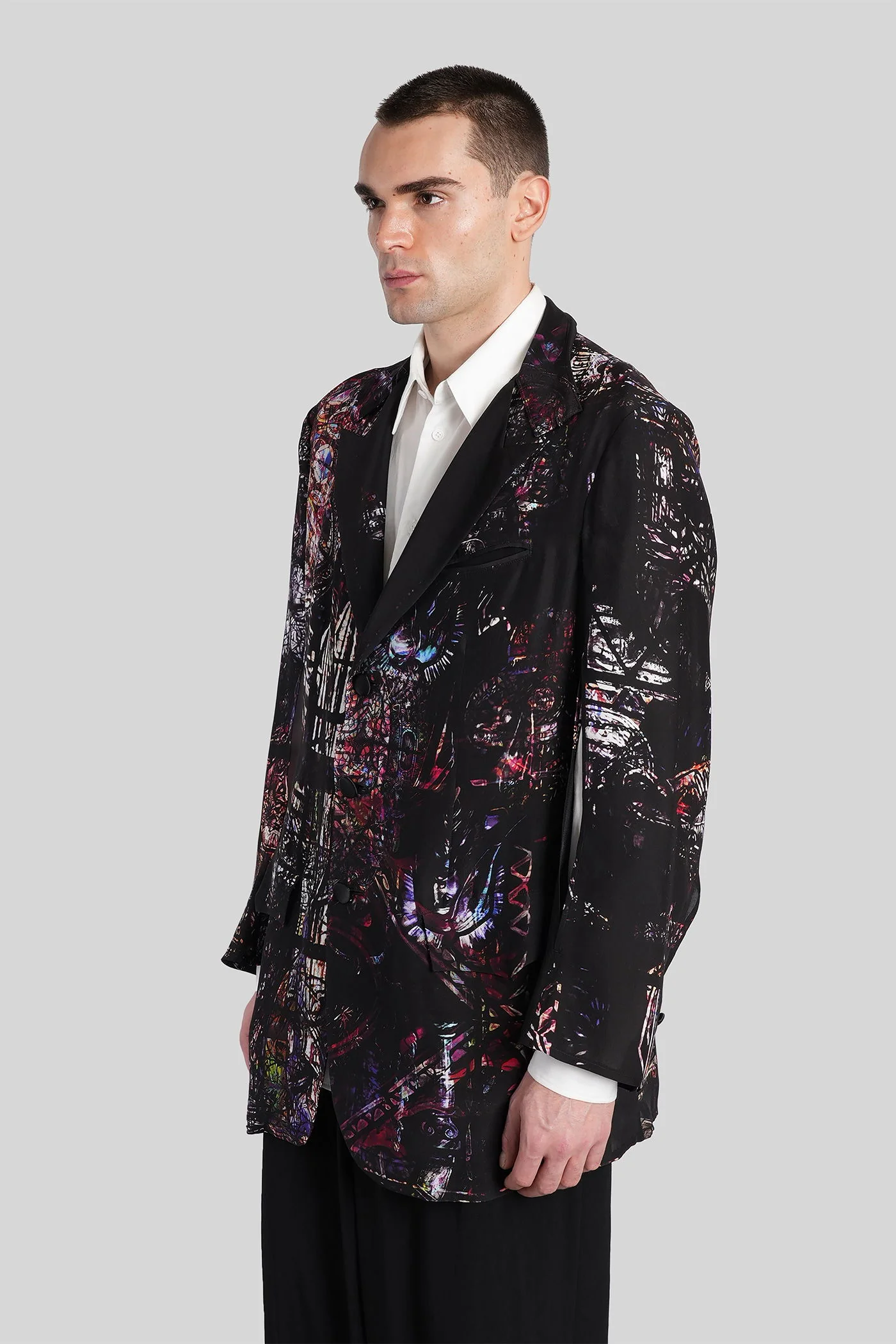Blazer in black silk - Image 4
