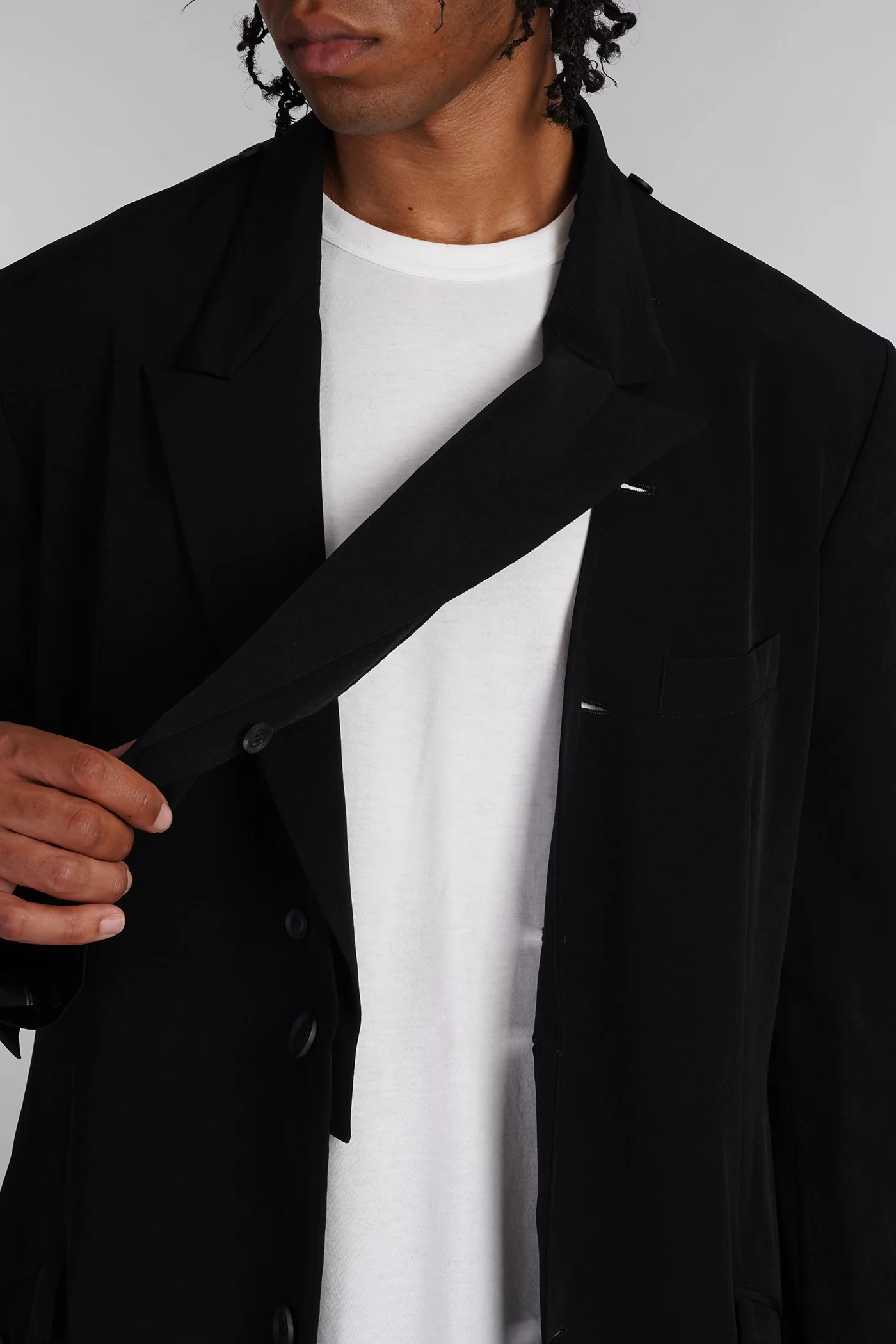 Coat in black Triacetate - Image 5
