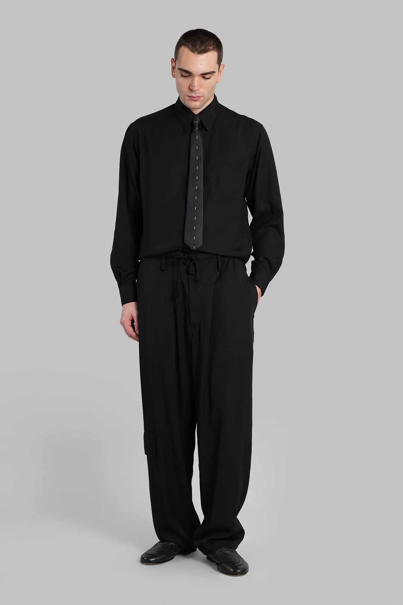 Shirt in black Cellulose - Image 2
