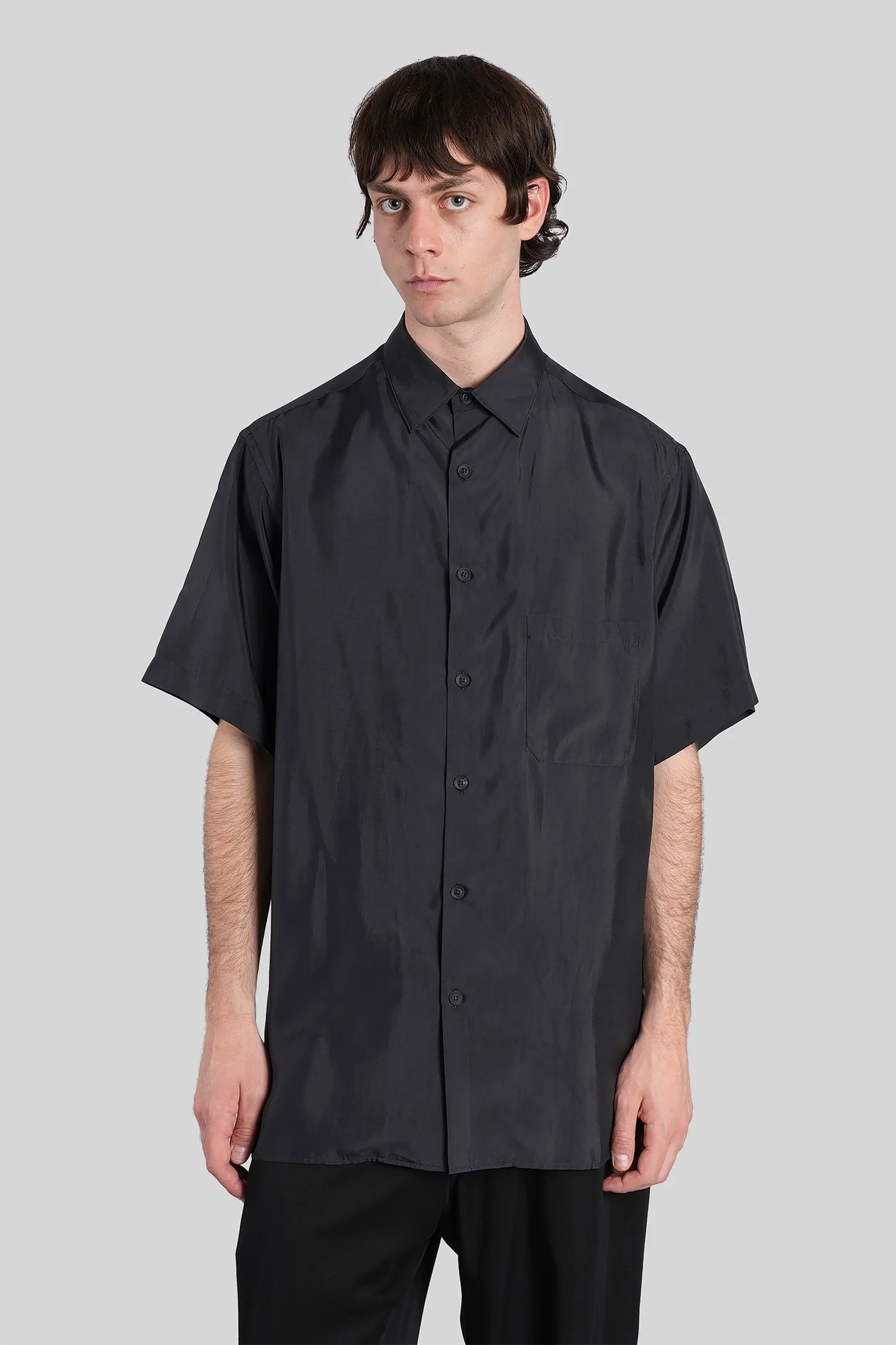 Shirt in black polyamide polyester