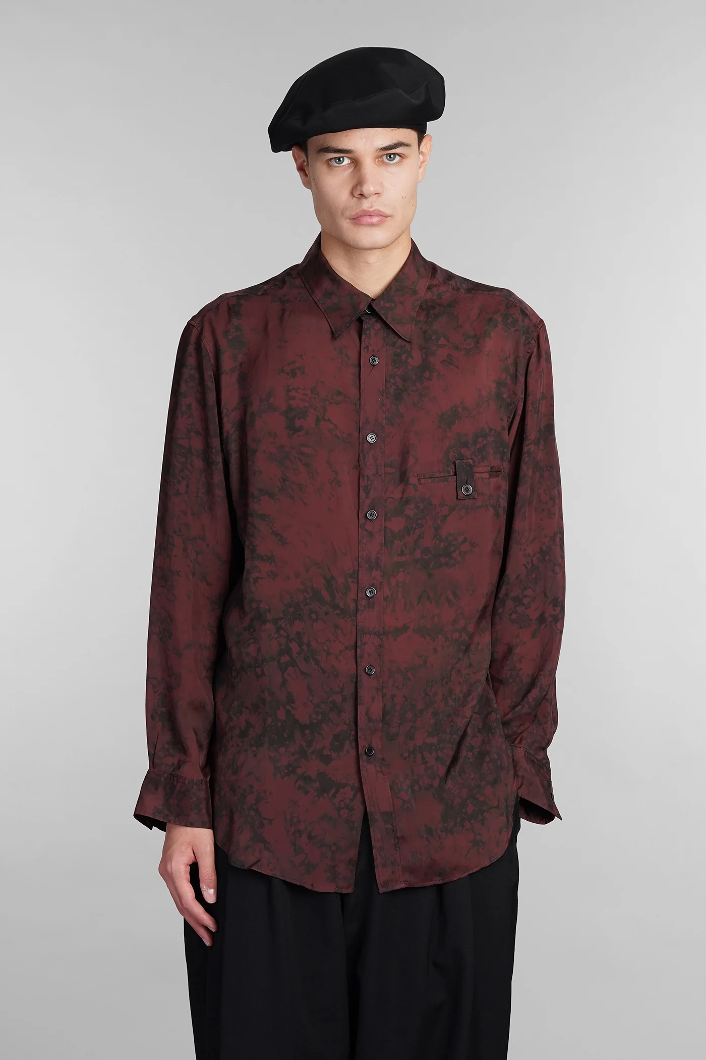 Shirt in bordeaux polyamide polyester