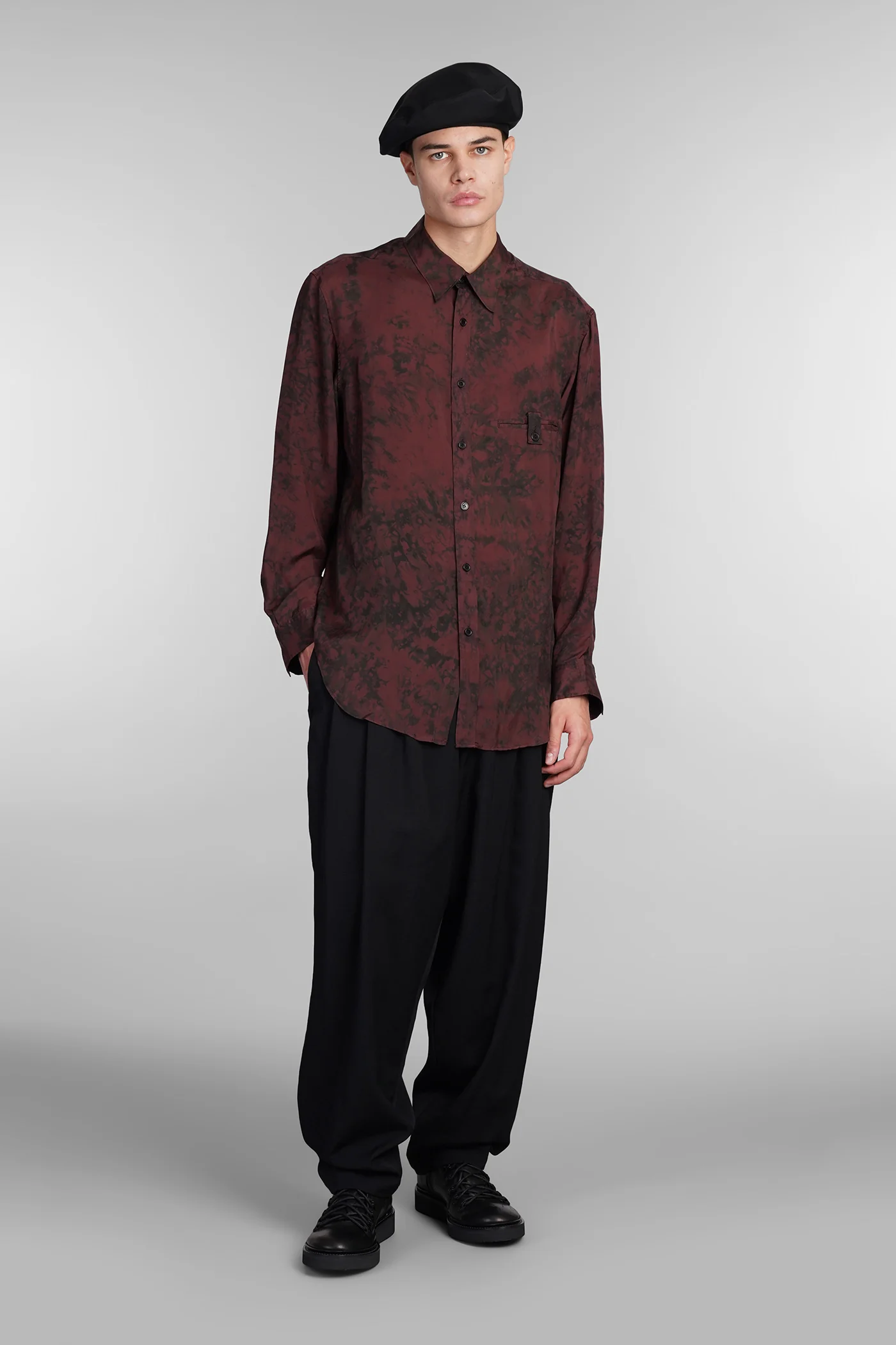 Shirt in bordeaux polyamide polyester - Image 2