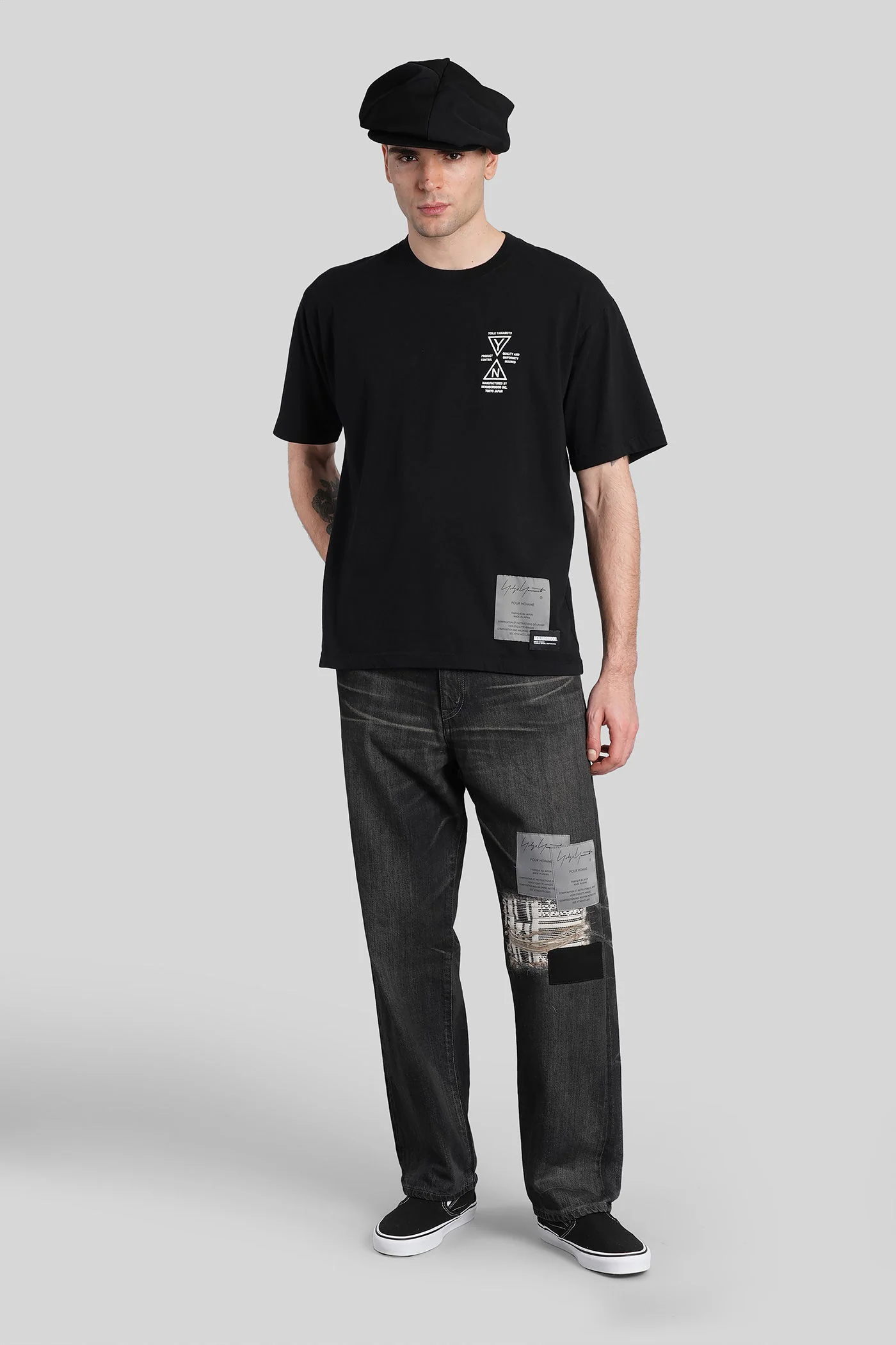 T-Shirt in black cotton - Image 2