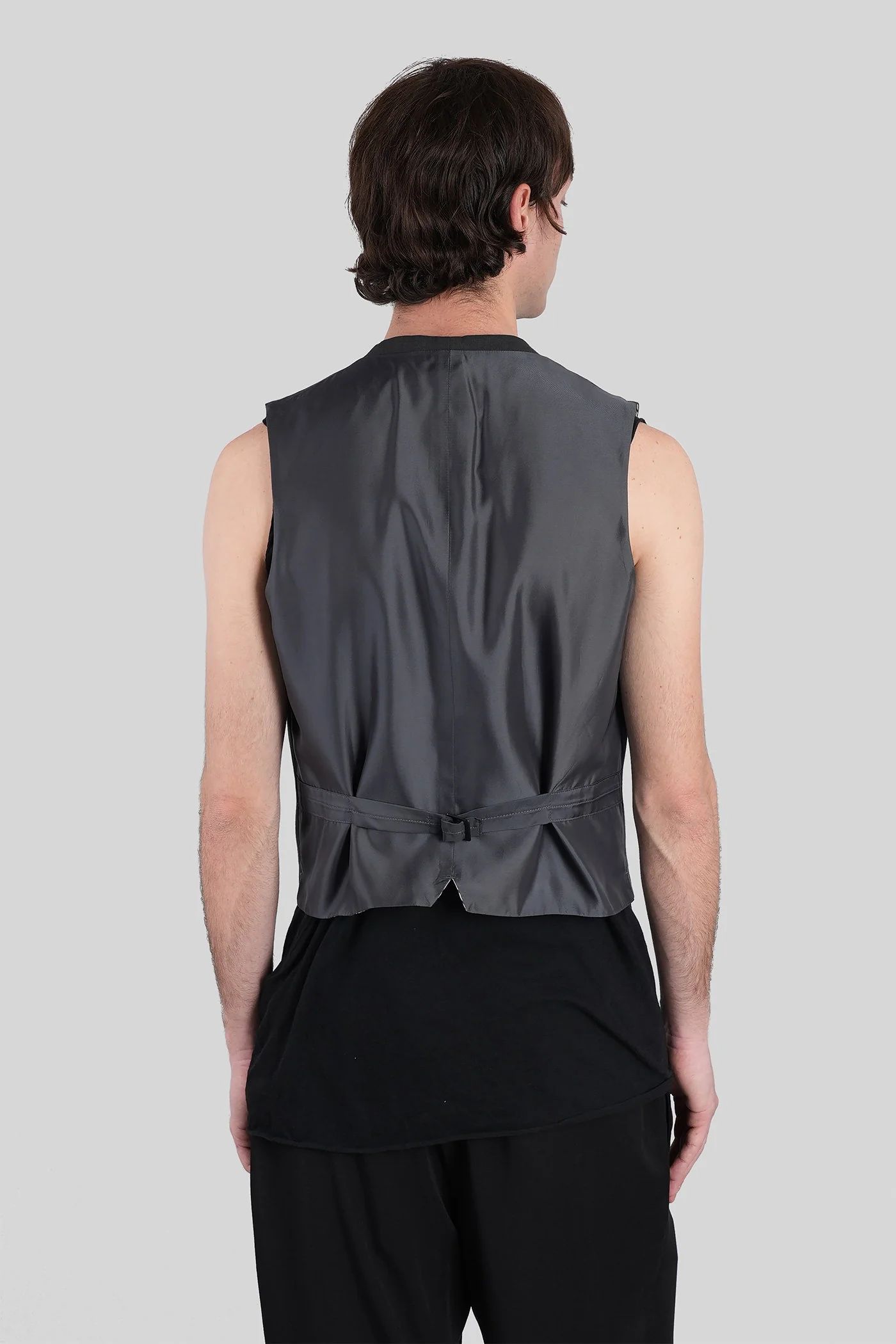 Vest in black cotton - Image 3