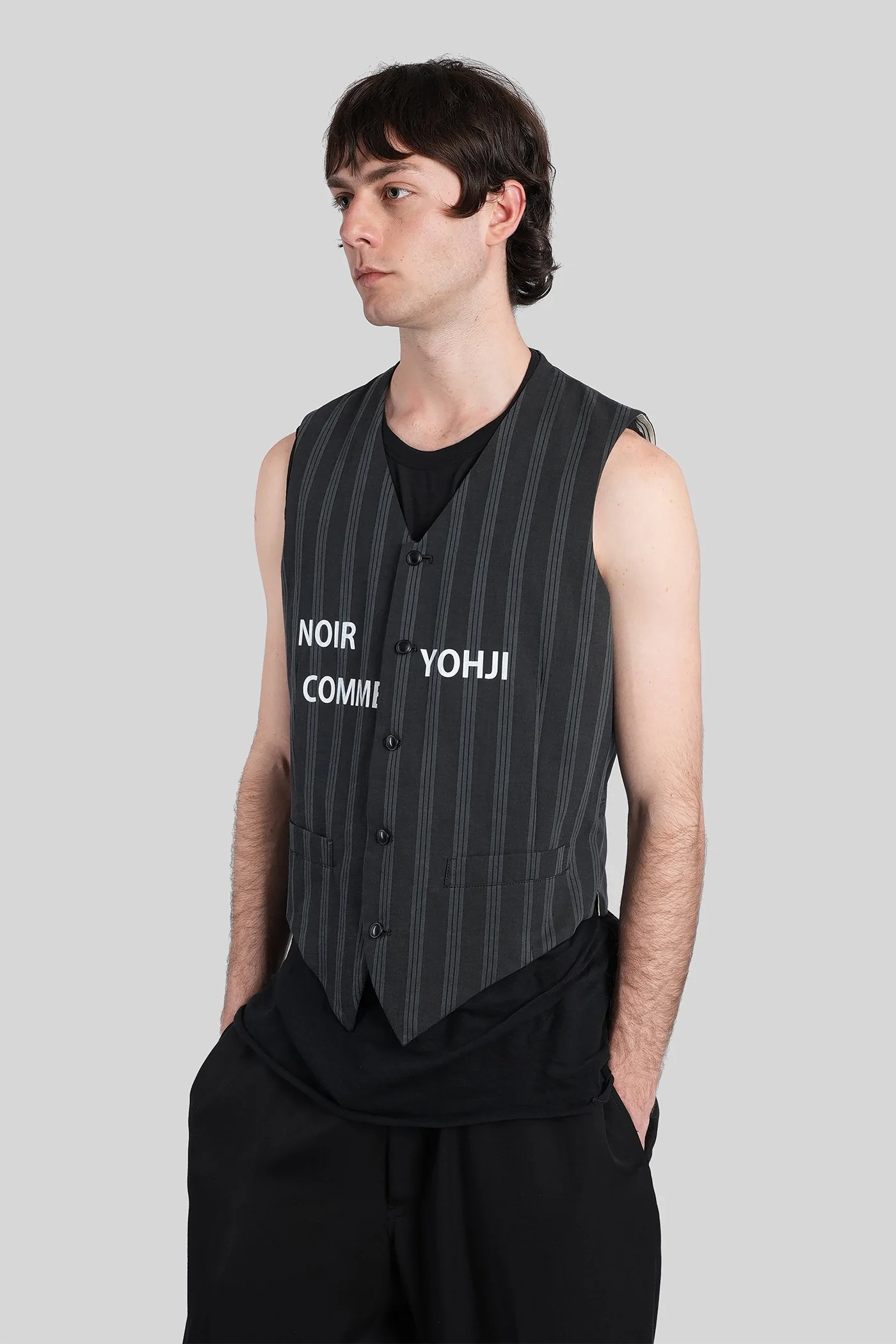 Vest in black cotton - Image 4