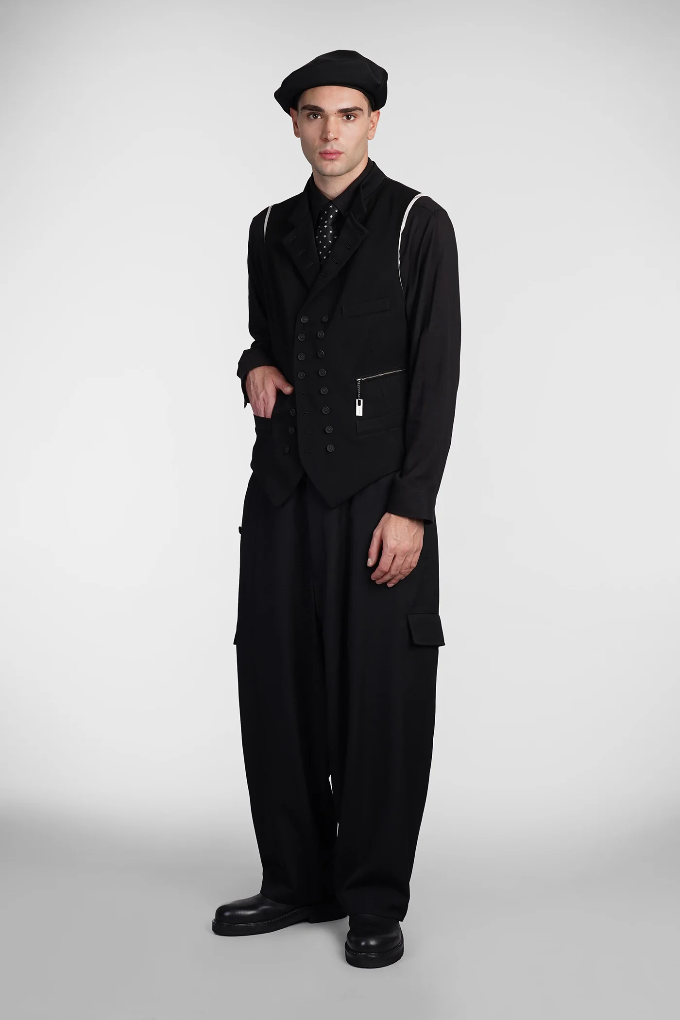 Vest in black wool - Image 2