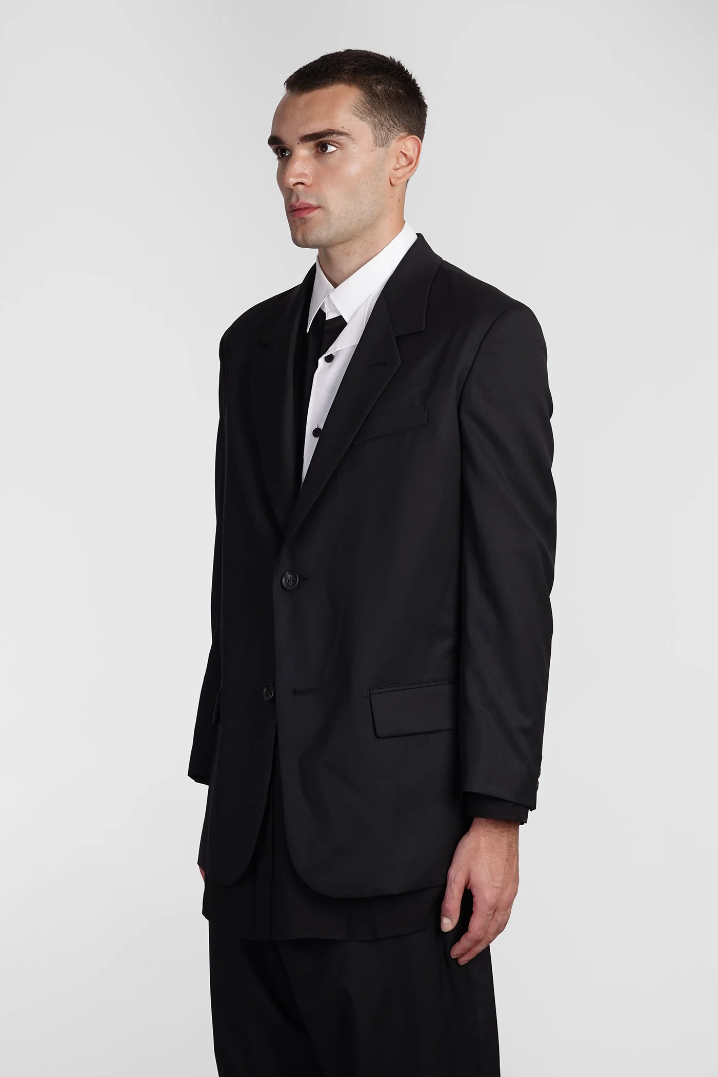 Blazer in black wool - Image 4