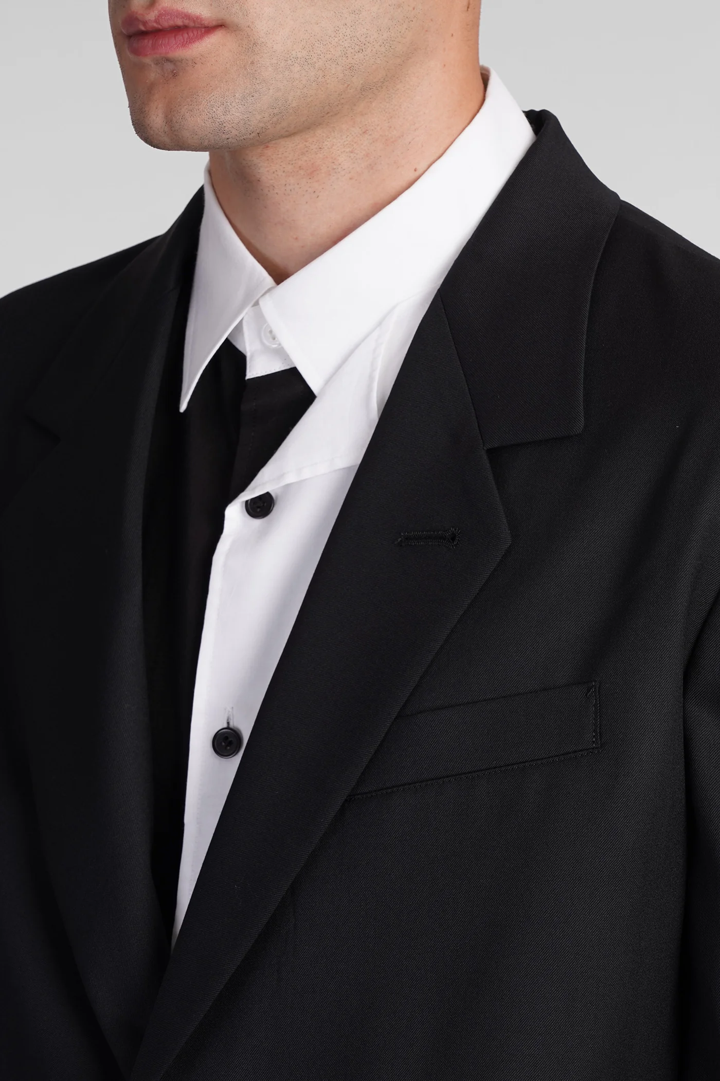 Blazer in black wool - Image 5