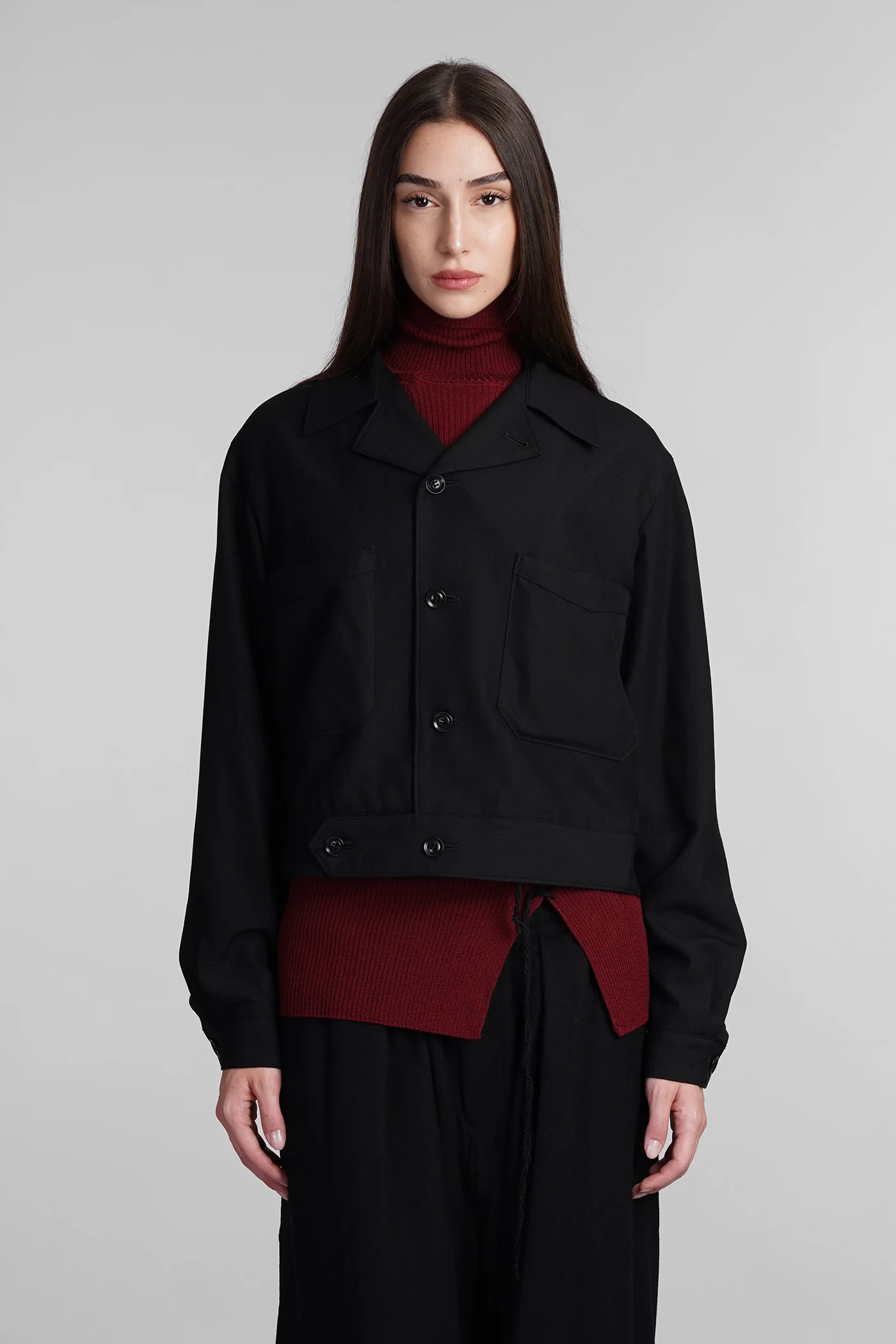 Casual jacket in black Rayon