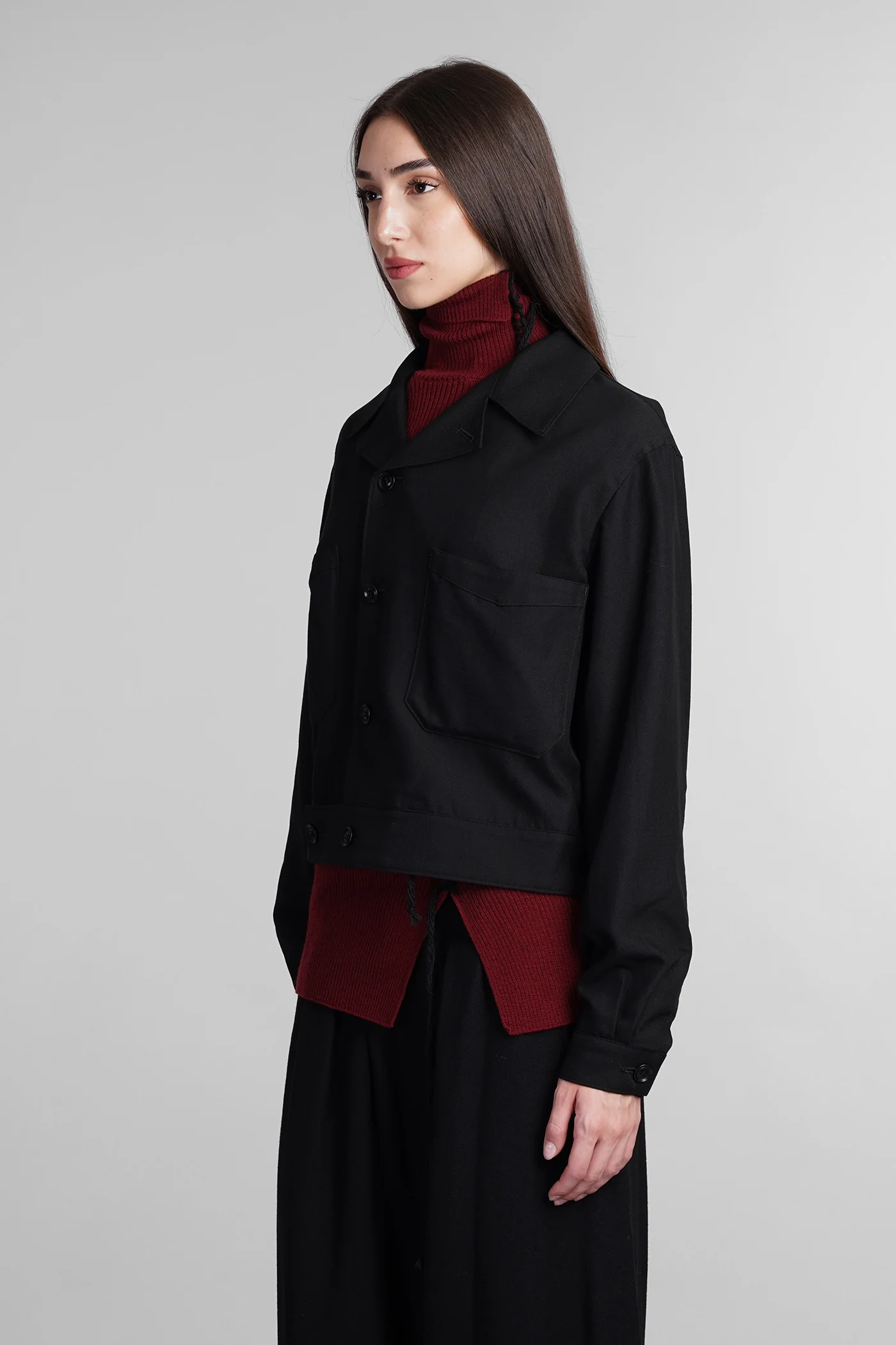 Casual jacket in black Rayon - Image 4