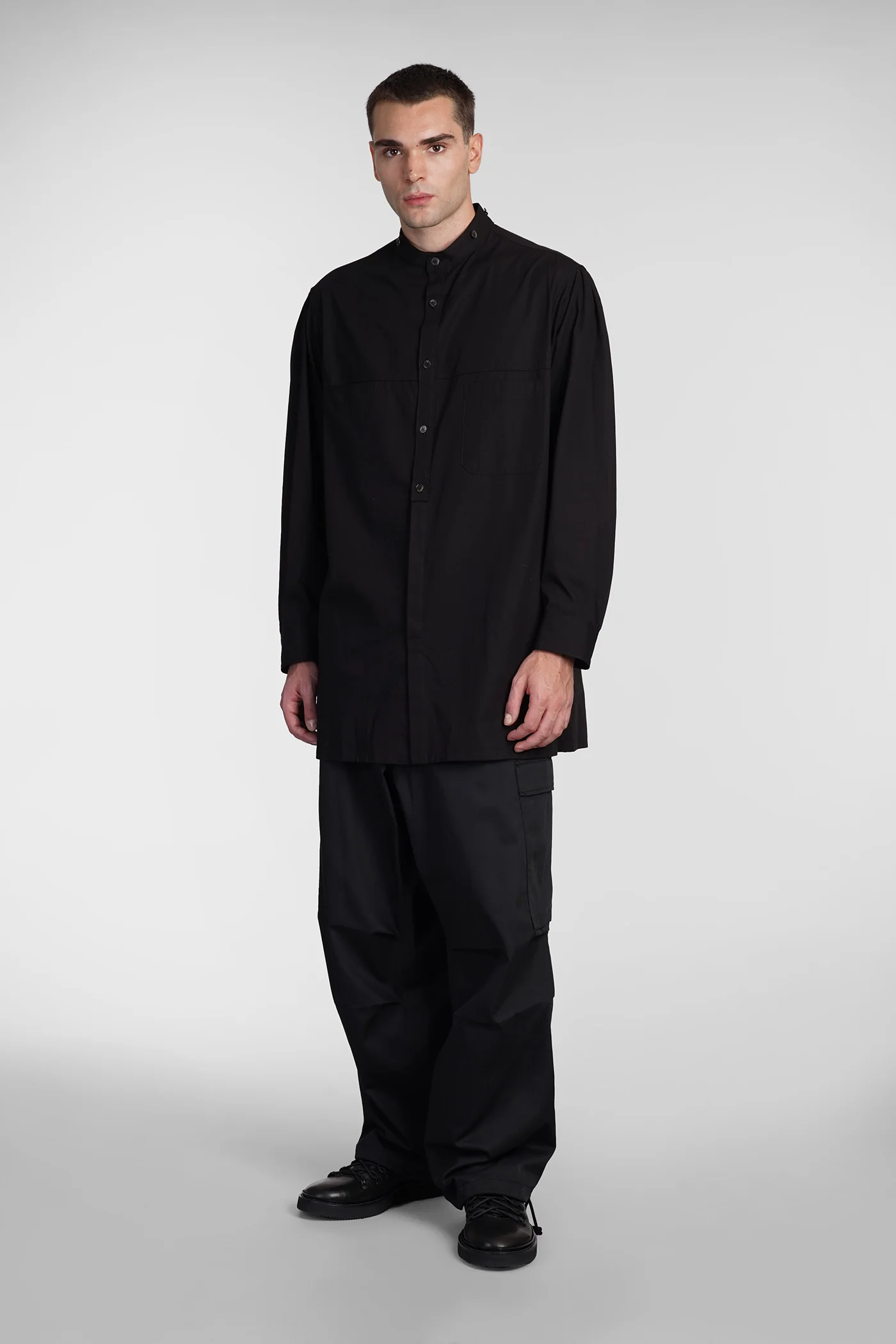 Shirt in black cotton - Image 2