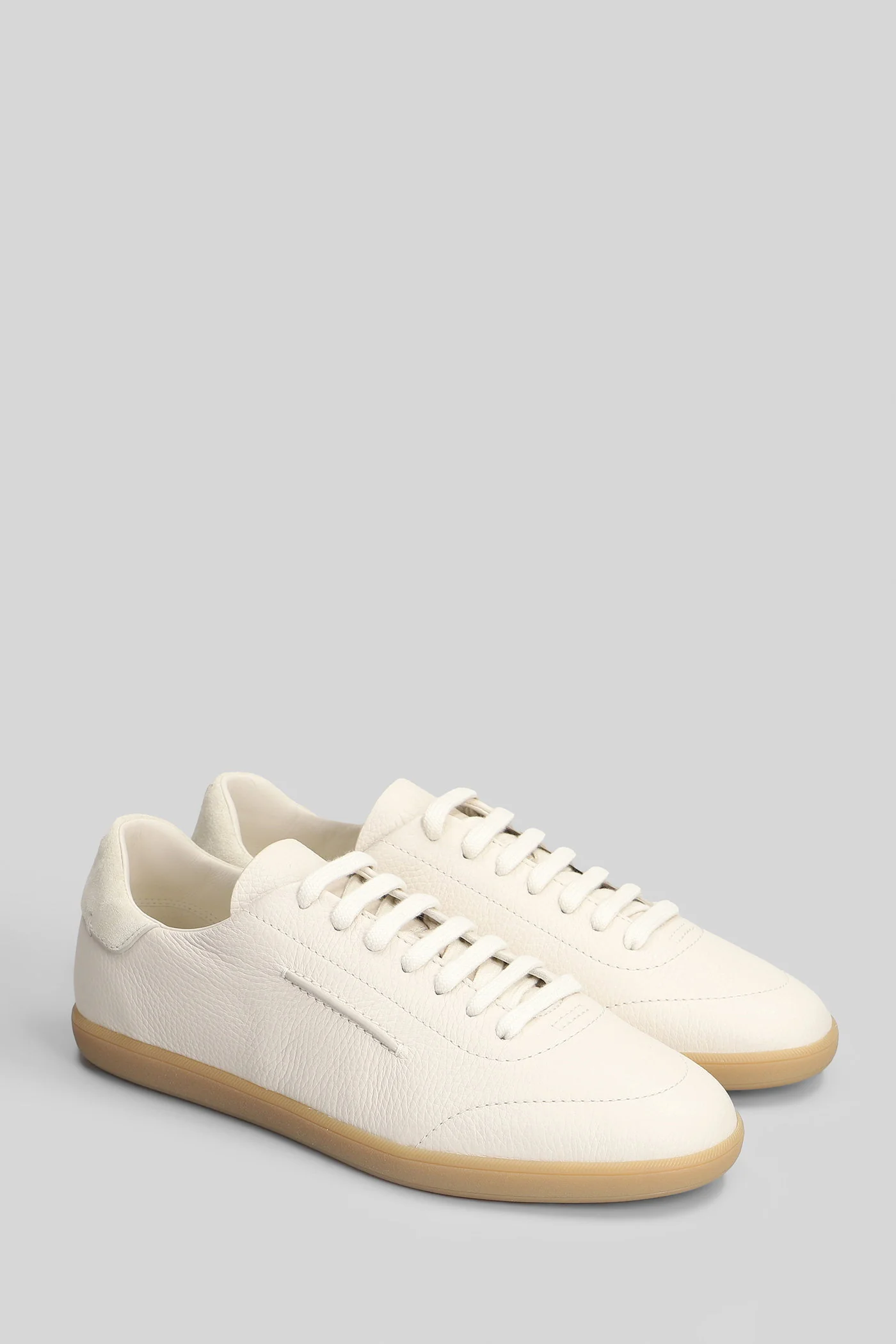 232 Sneakers in beige leather - Image 2