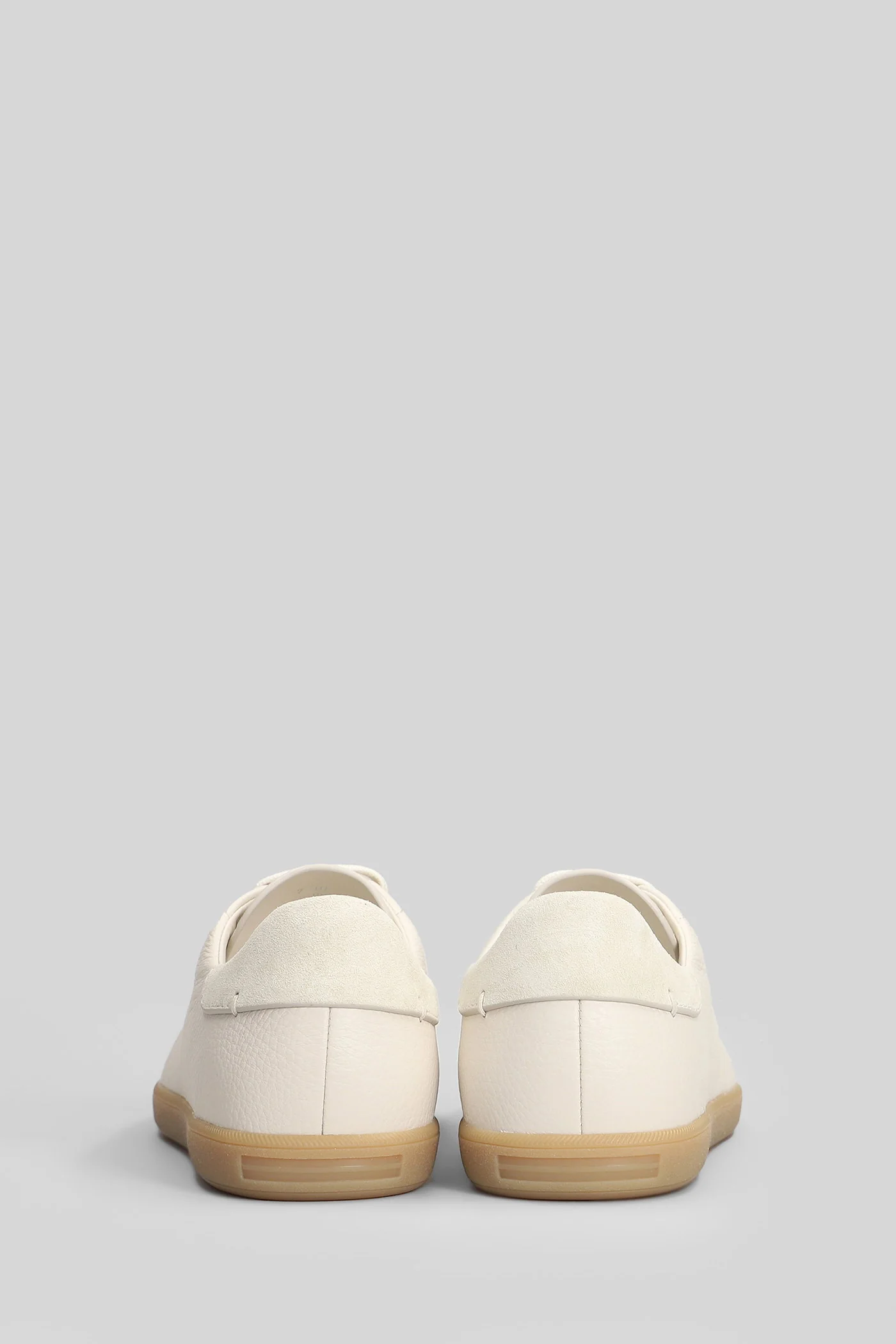 232 Sneakers in beige leather - Image 4
