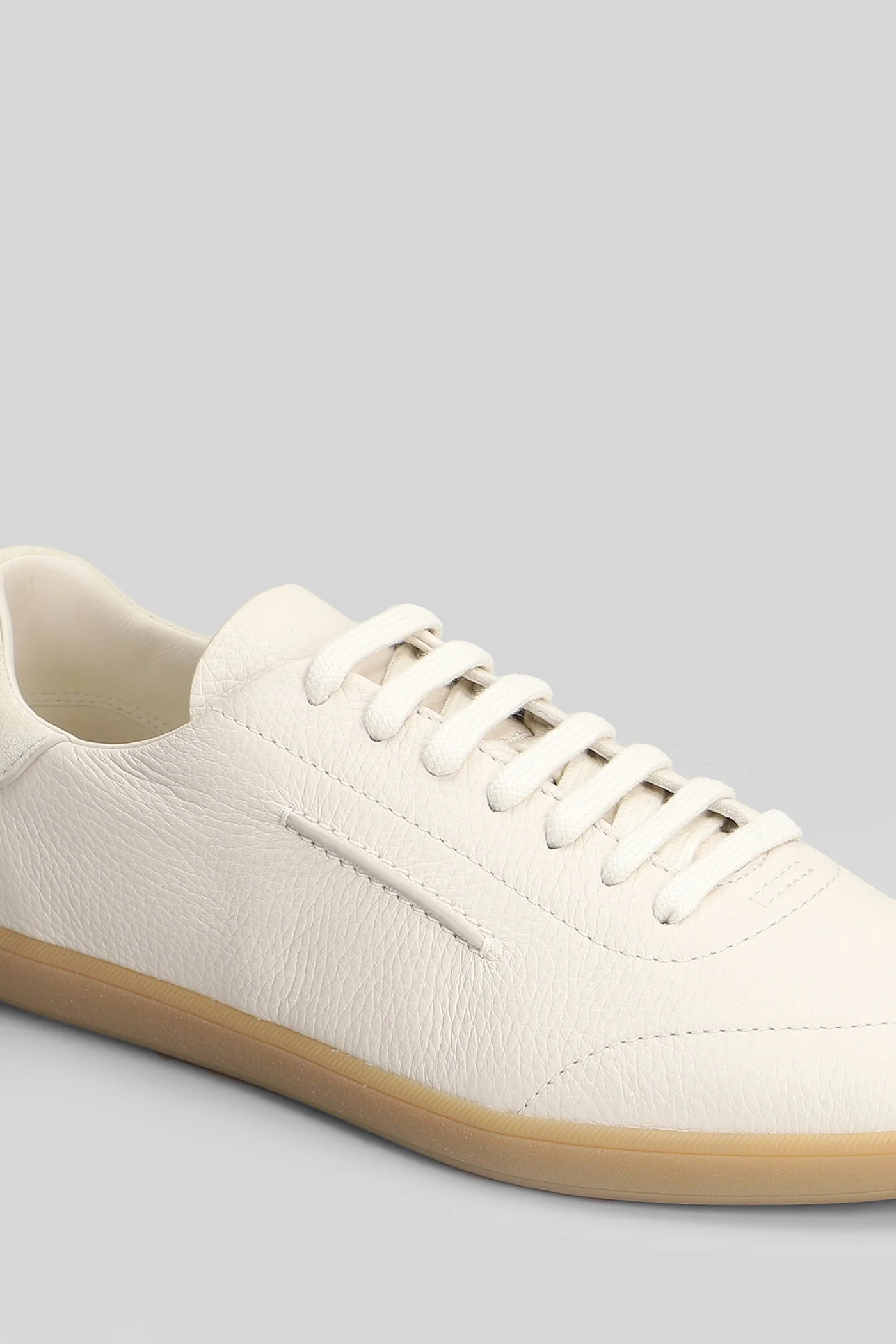 232 Sneakers in beige leather - Image 5