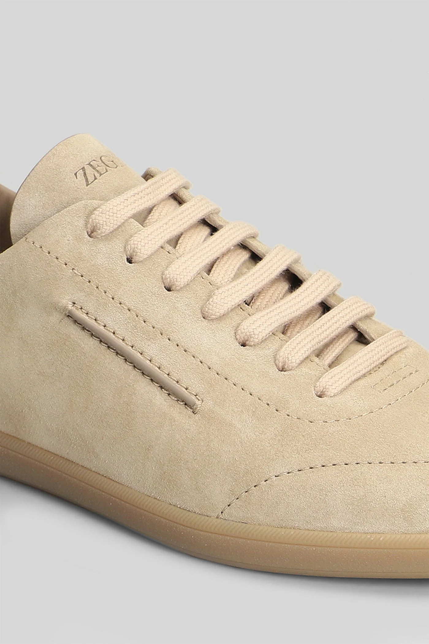232 Sneakers in beige leather - Image 5