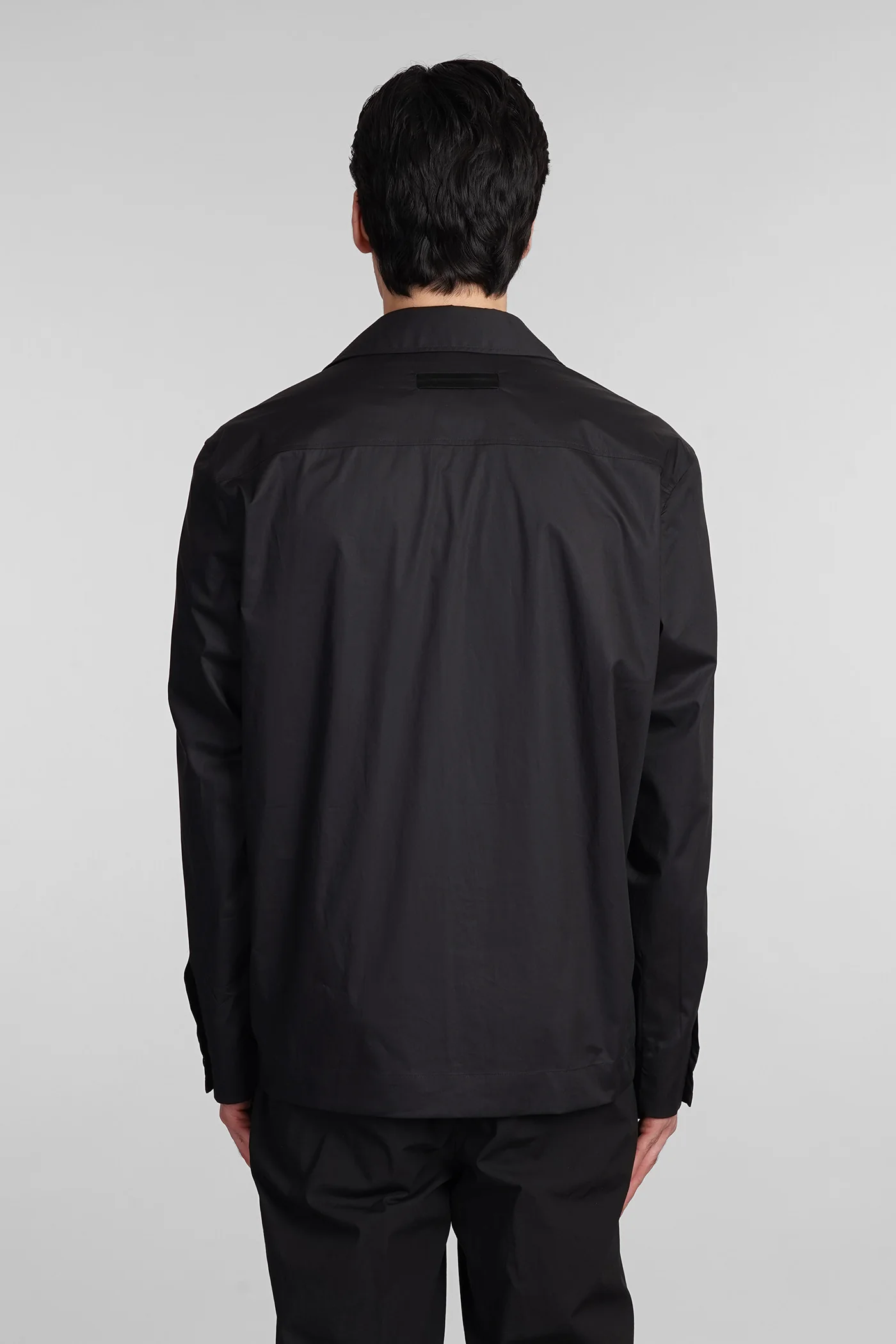 Casual jacket in black cotton - Image 3