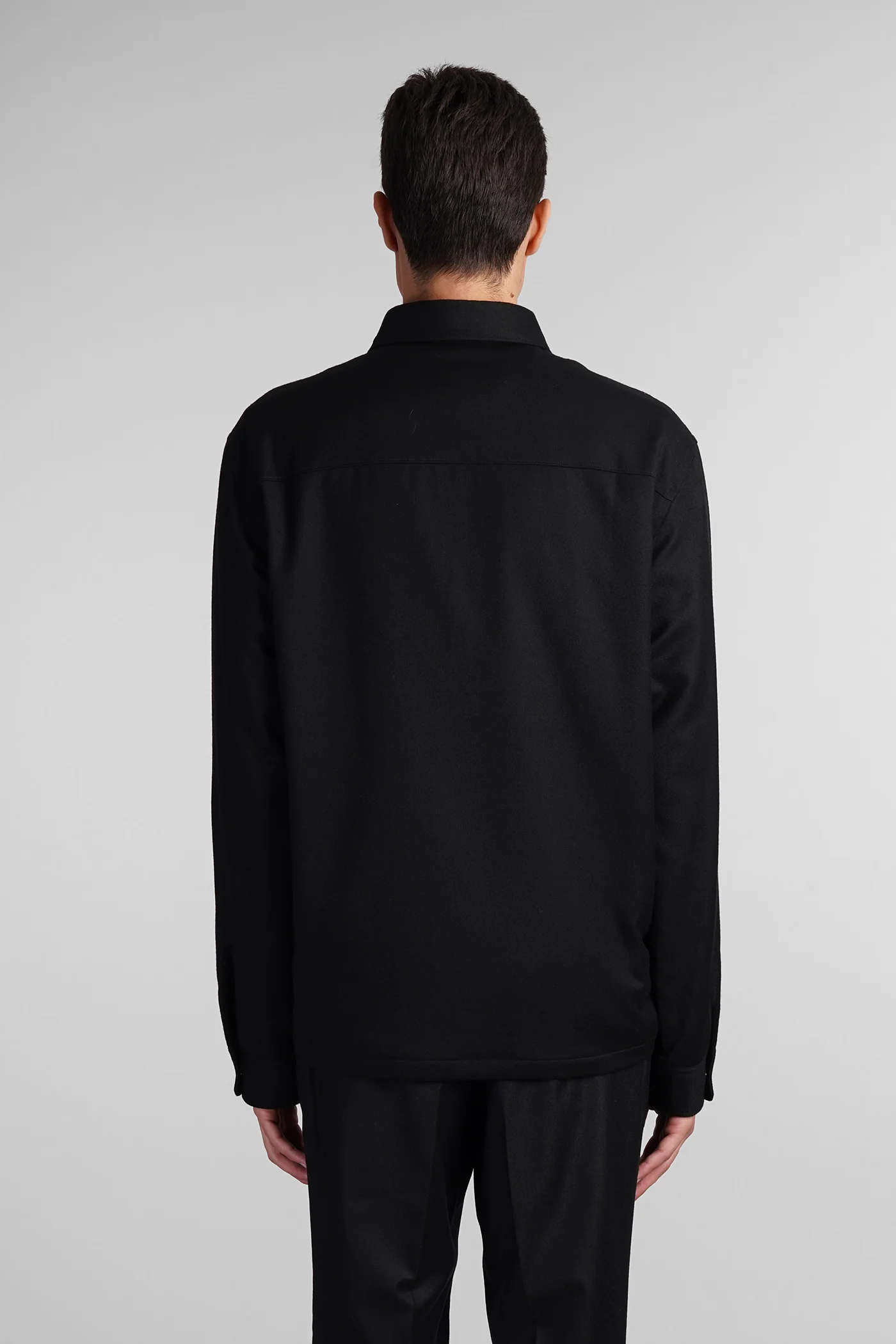 Casual jacket in black wool - Image 3
