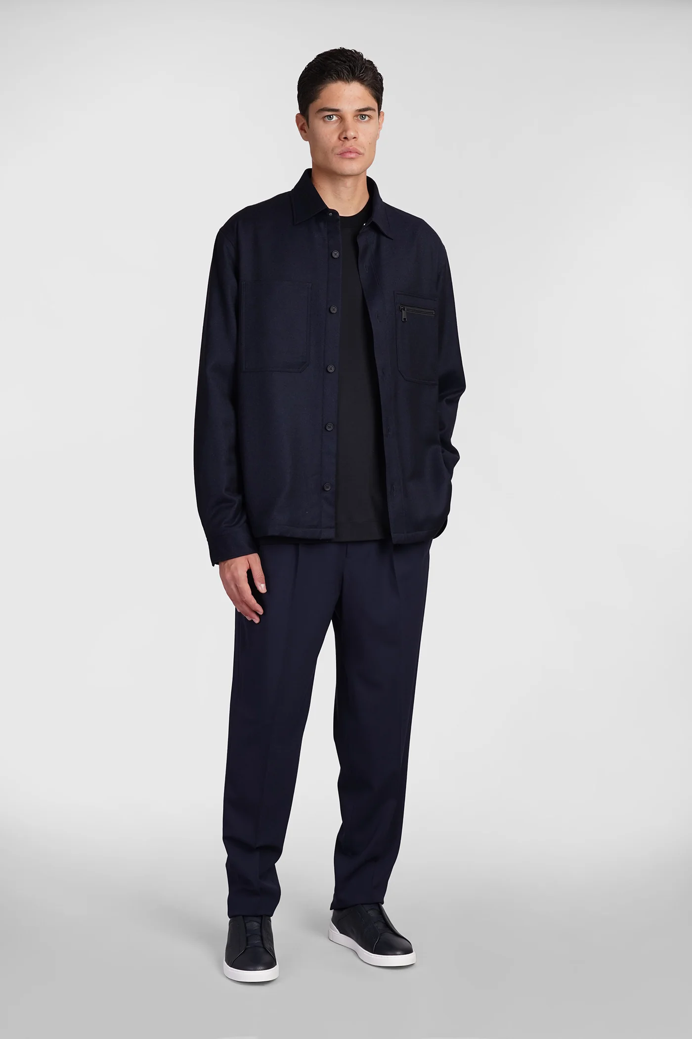 Casual jacket in blue wool - Image 2