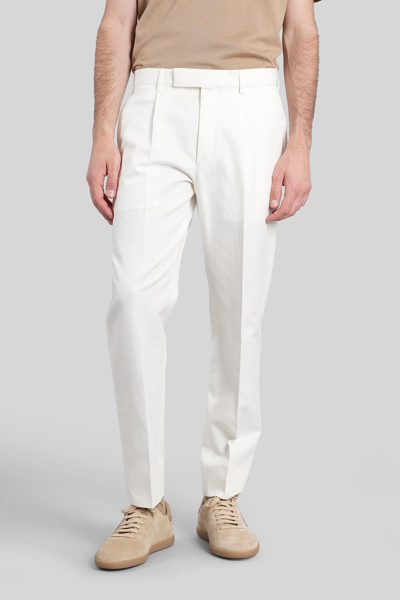 Pants in white cotton