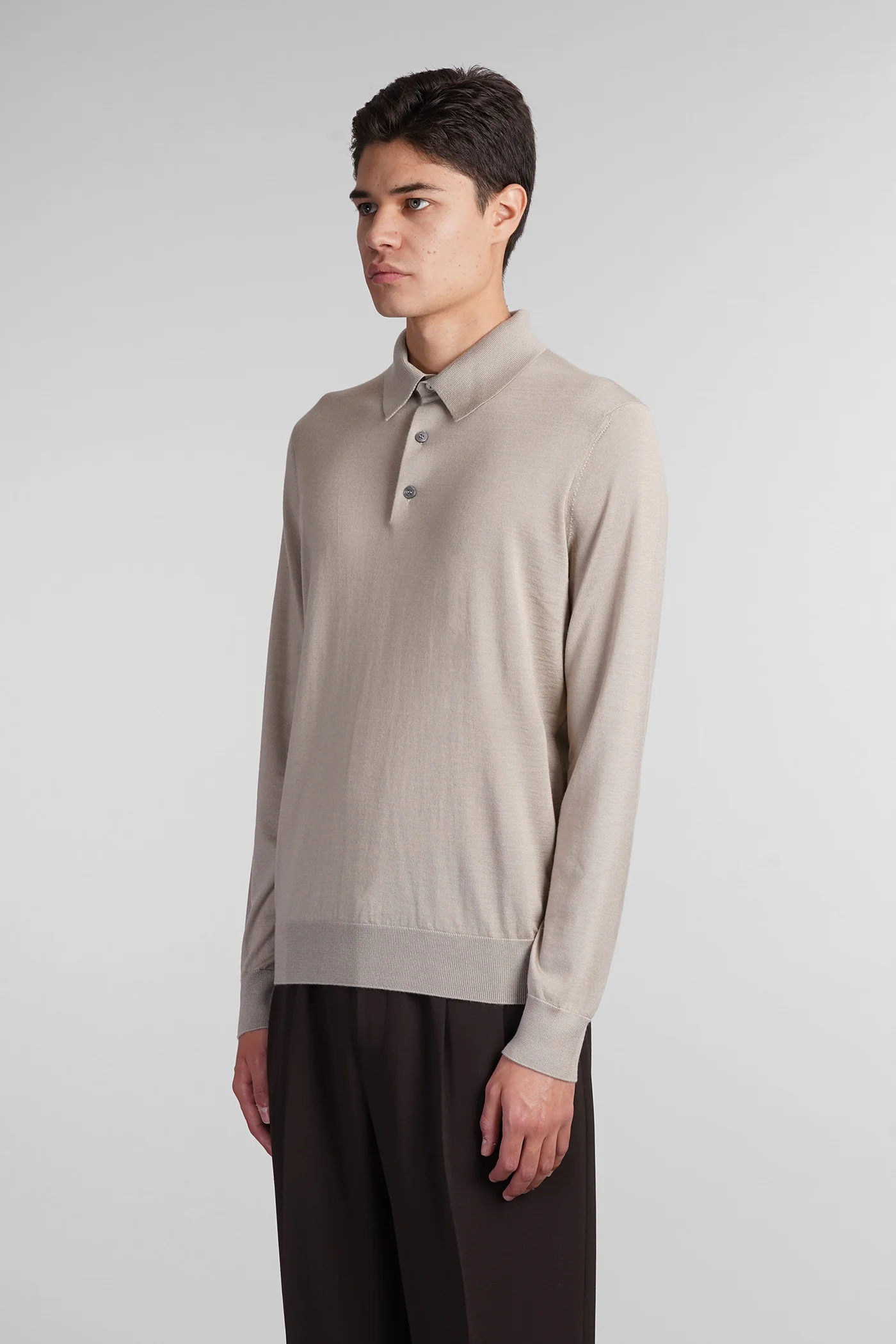 Polo in beige cashmere - Image 4