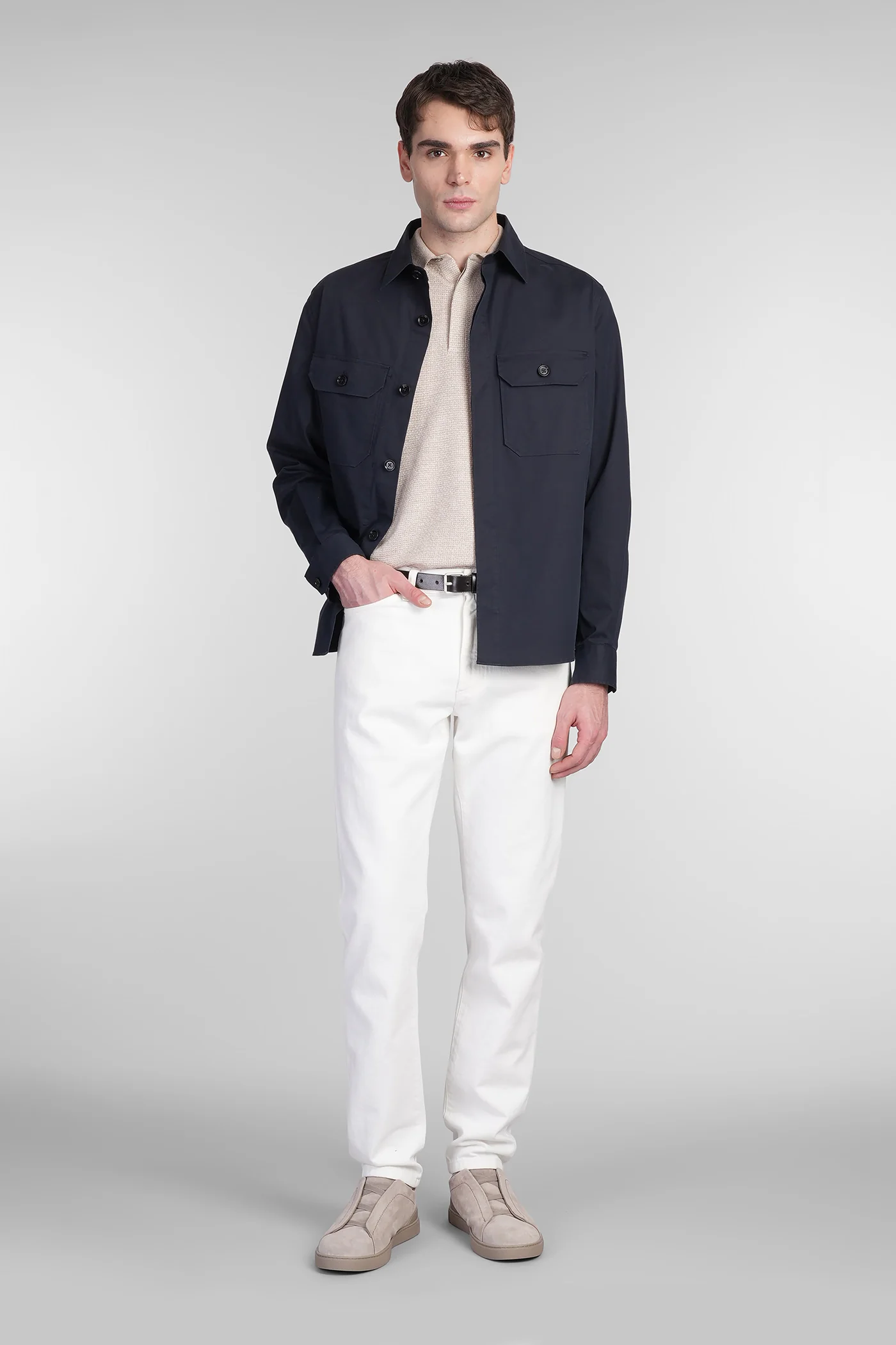 Polo in beige cotton - Image 2