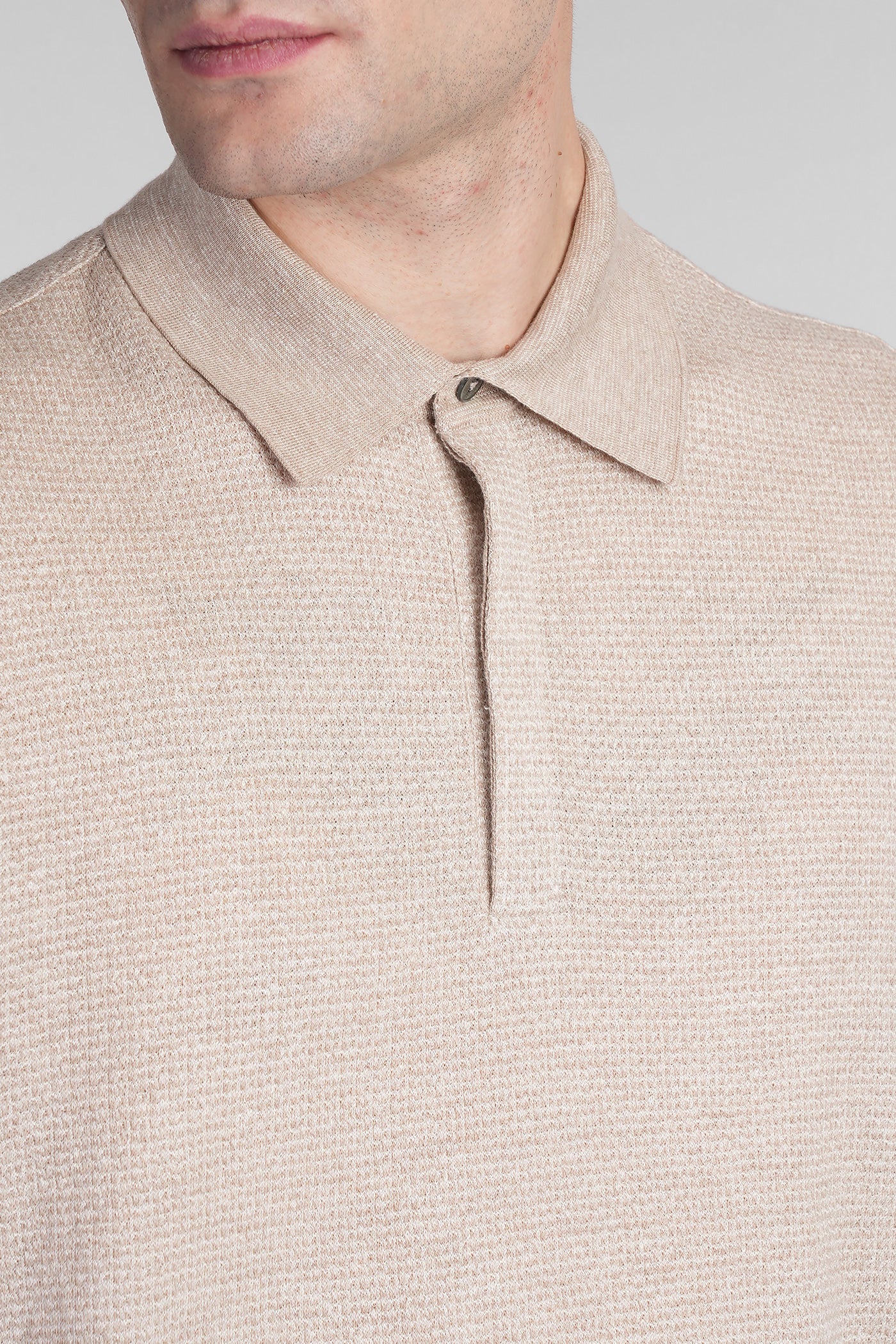 Polo in beige cotton - Image 5