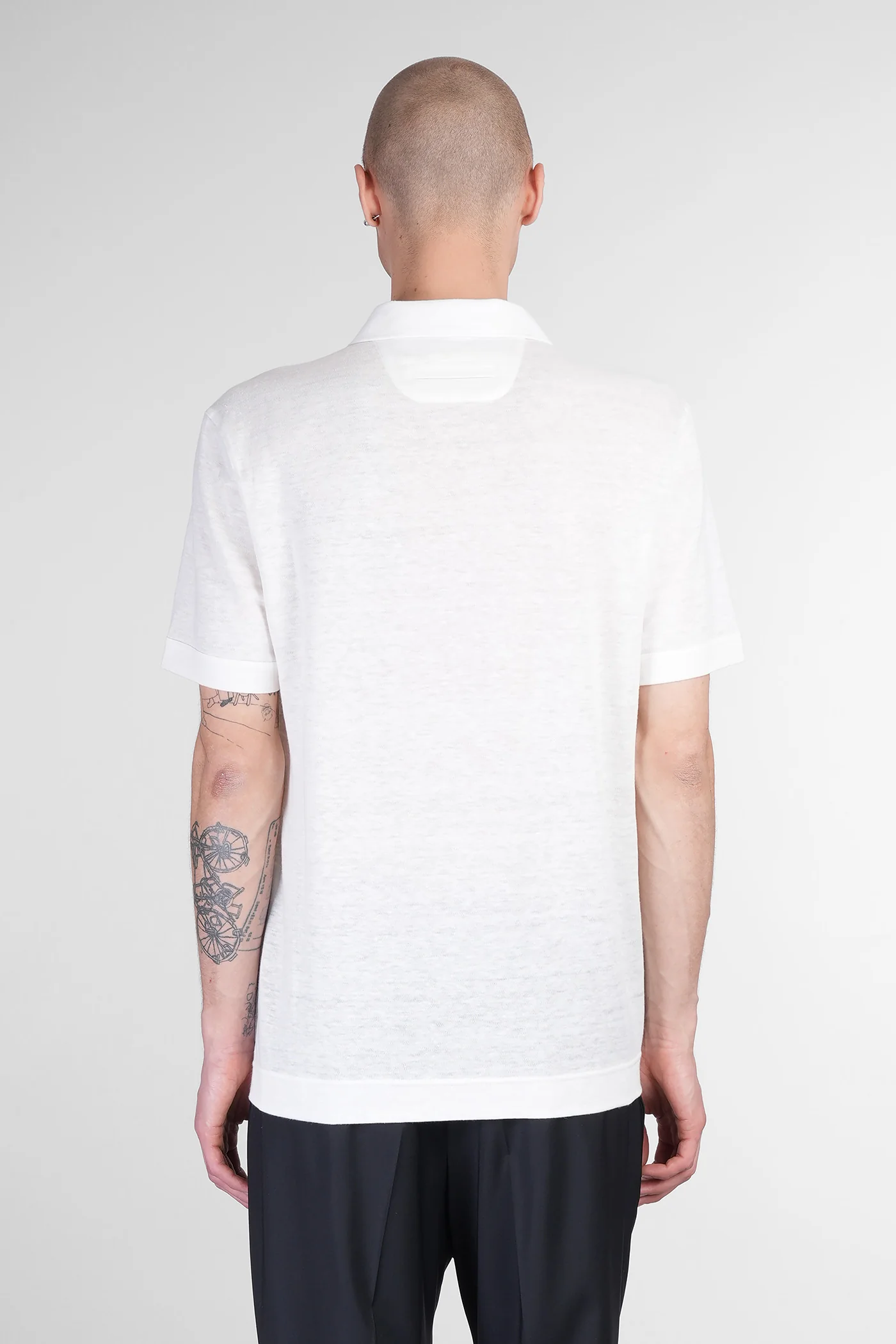 Polo in beige linen - Image 3