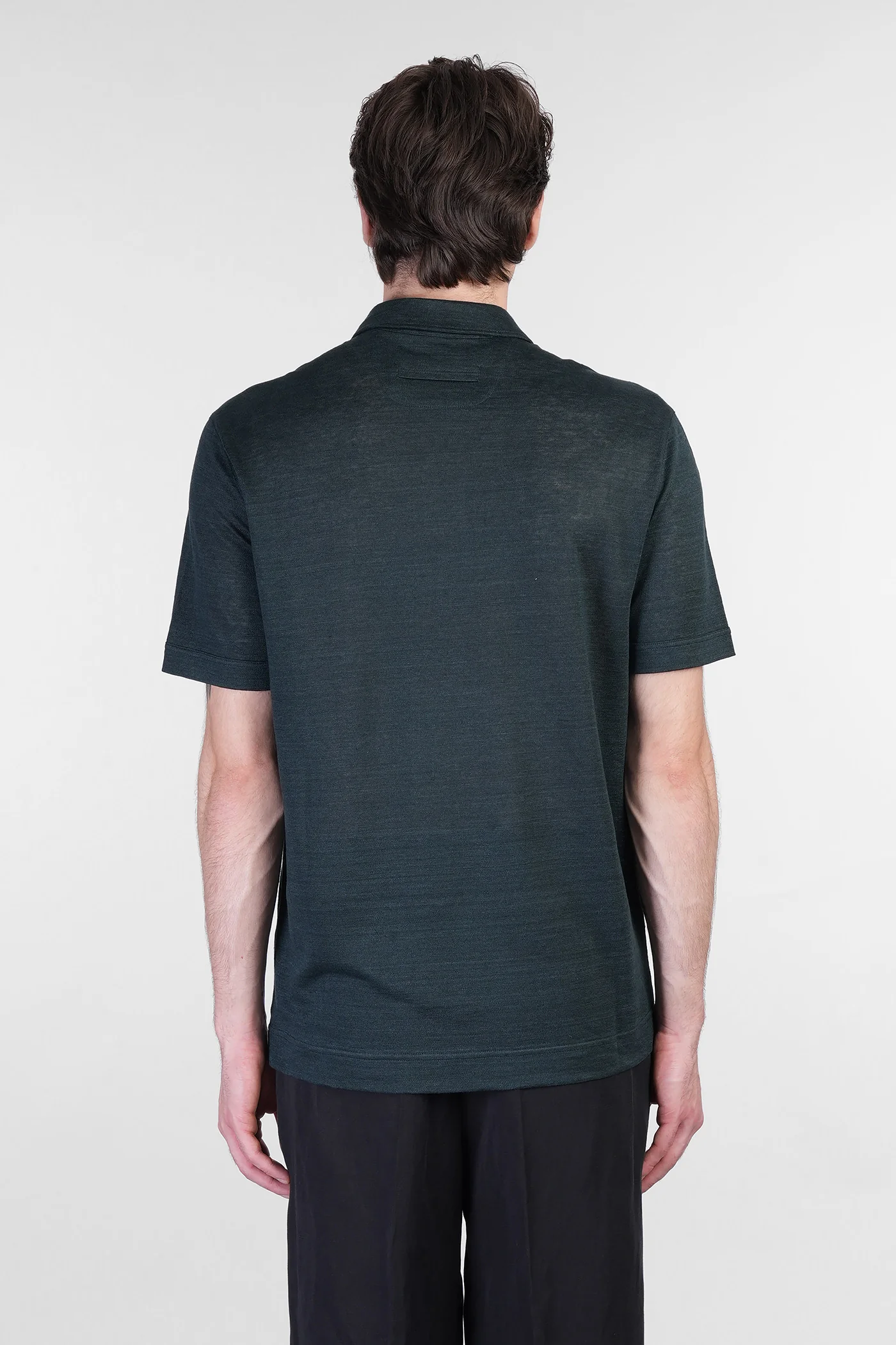 Polo in green linen - Image 3