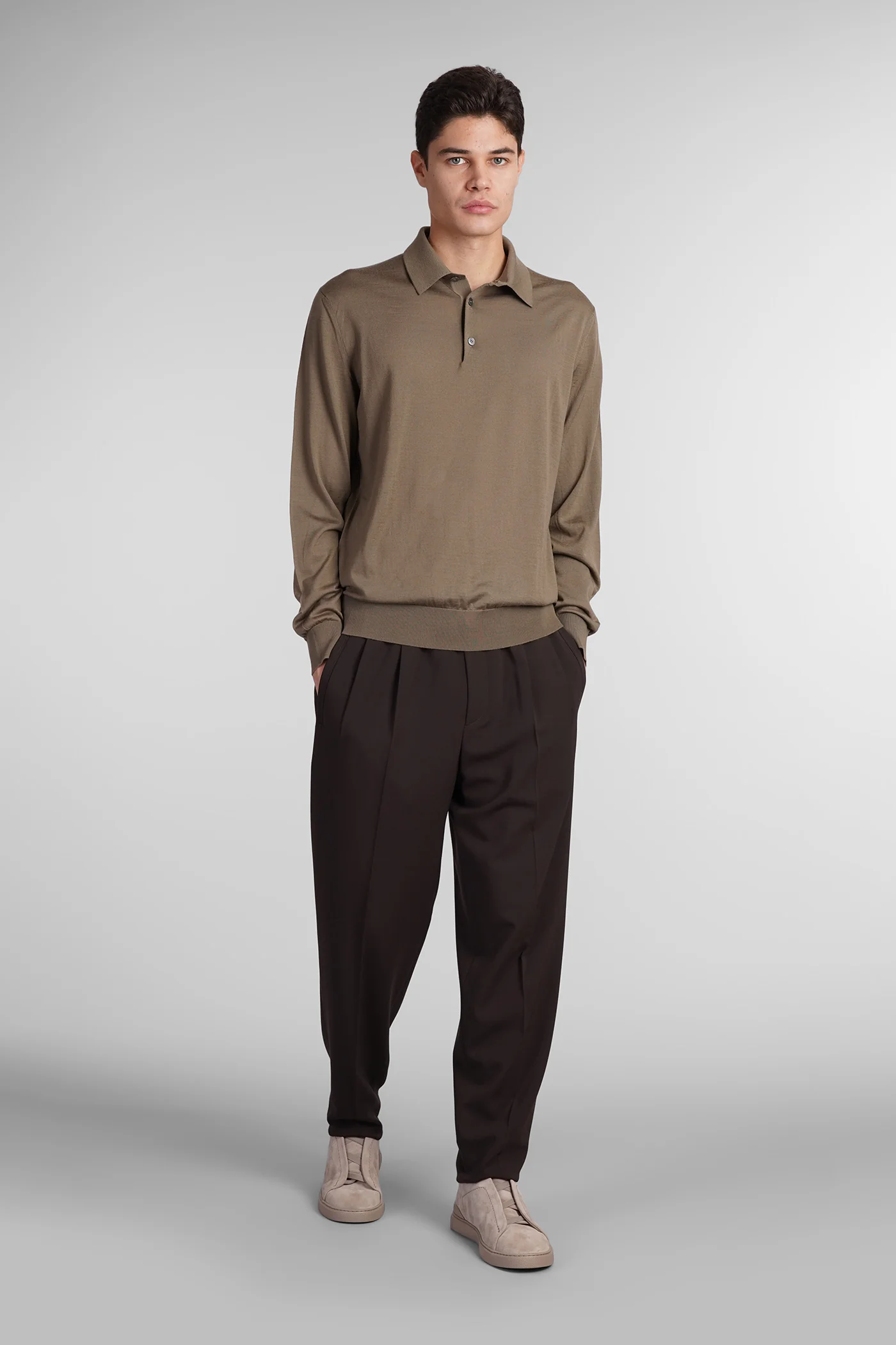 Polo in green wool - Image 2
