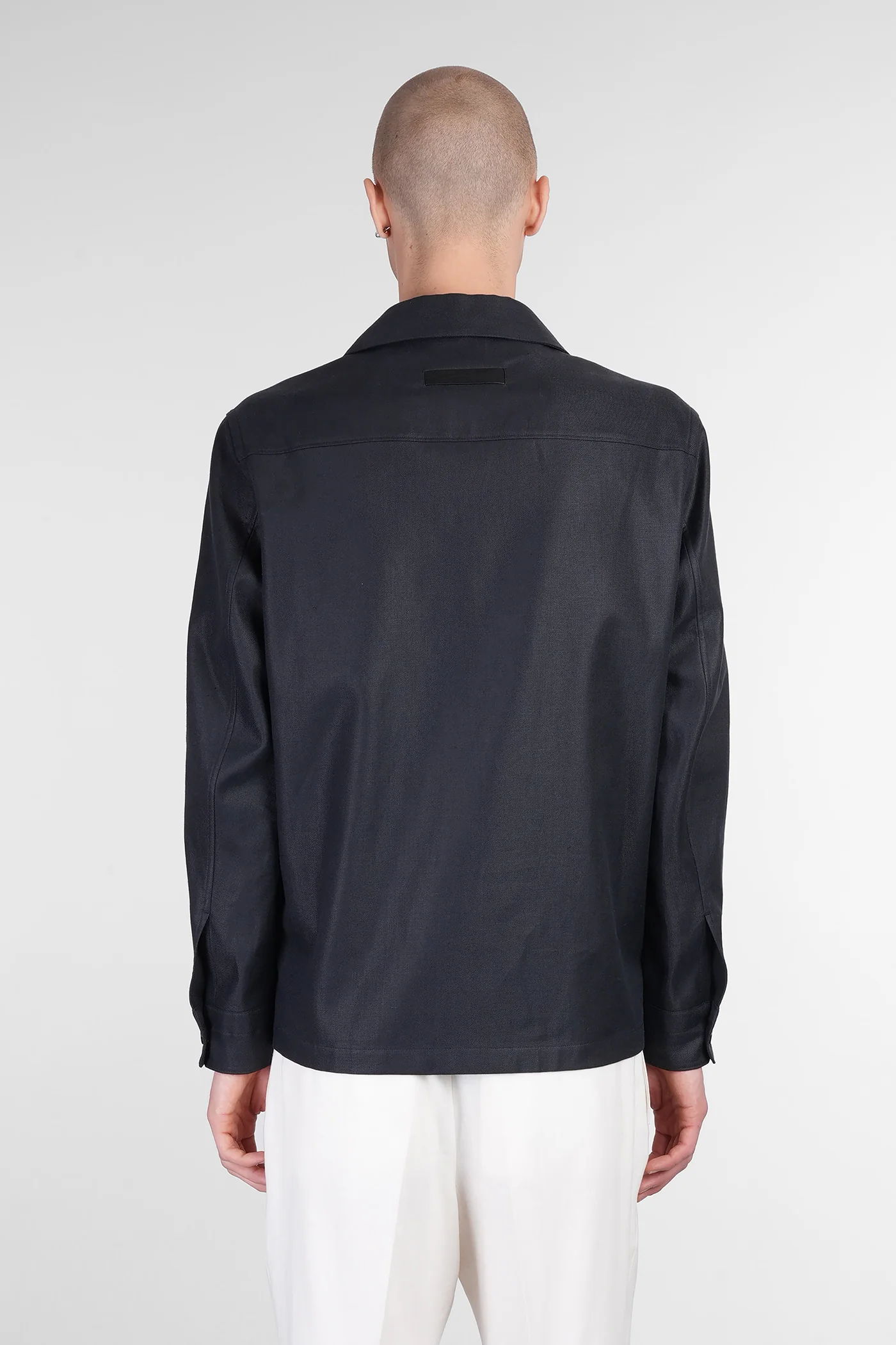Shirt in black linen - Image 3