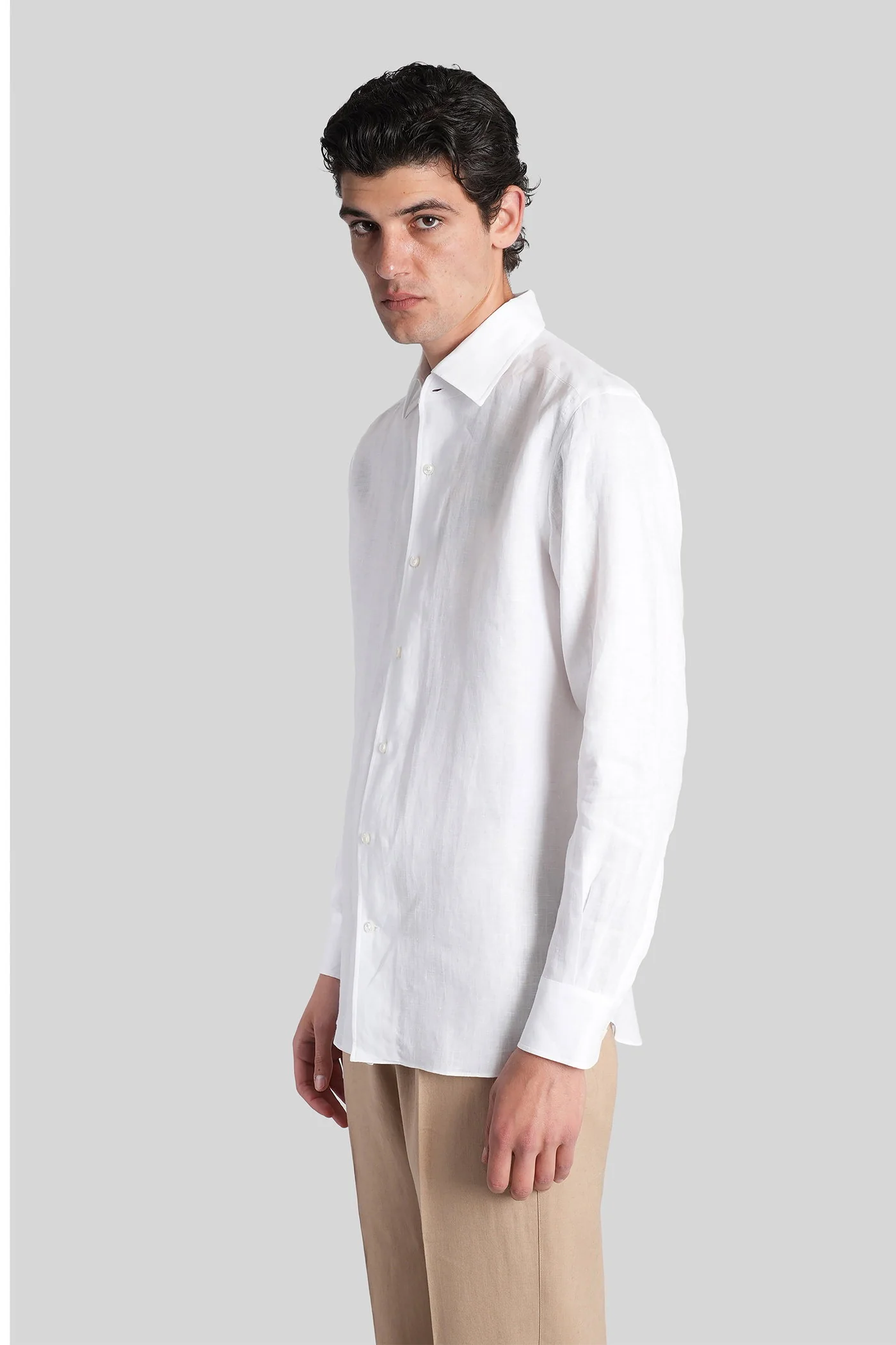 Shirt in white linen - Image 4
