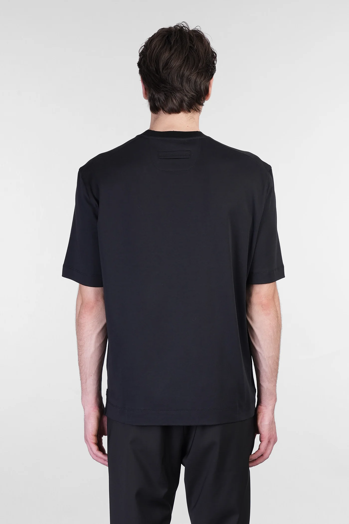 T-Shirt in black cotton - Image 3