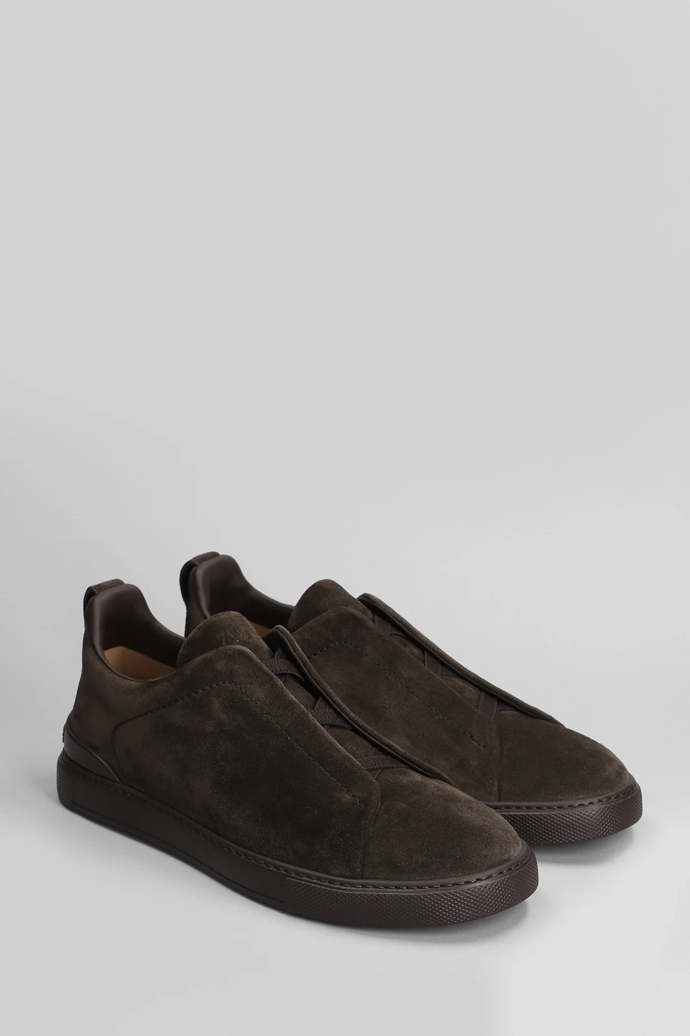 Triple stich Sneakers in brown suede - Image 2