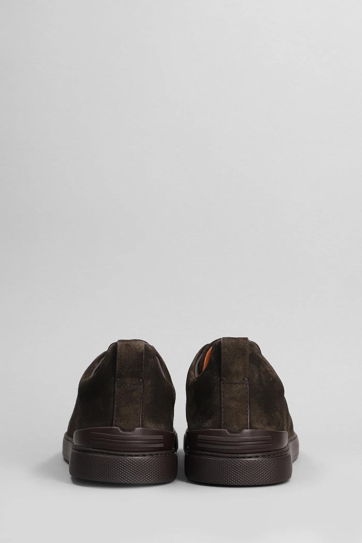 Triple stich Sneakers in brown suede - Image 4