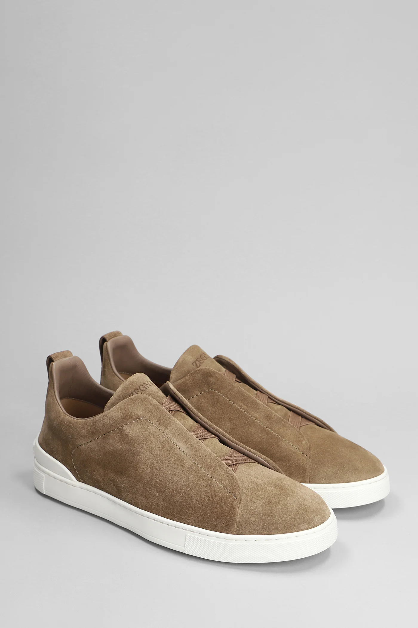 Triple stich Sneakers in Camel suede - Image 2