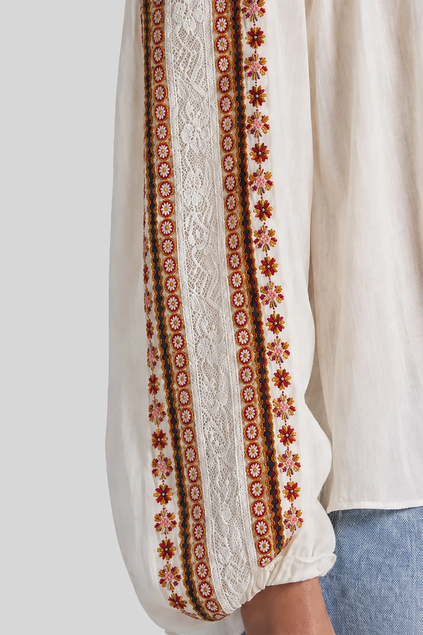Blouse in beige ramie - Image 5