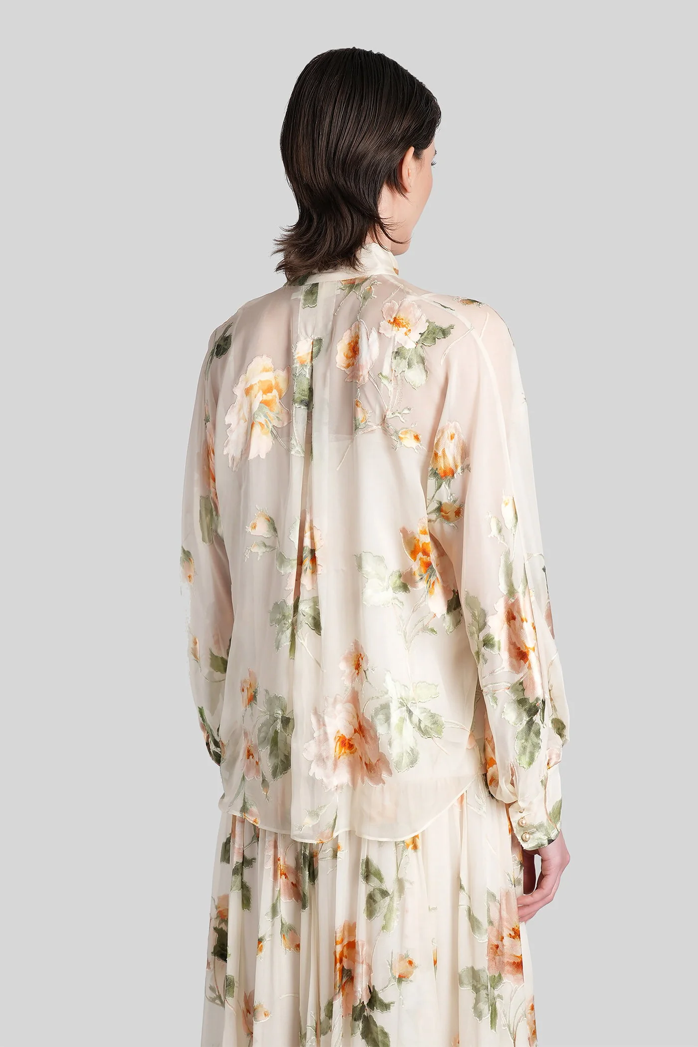 Blouse in beige viscose - Image 3