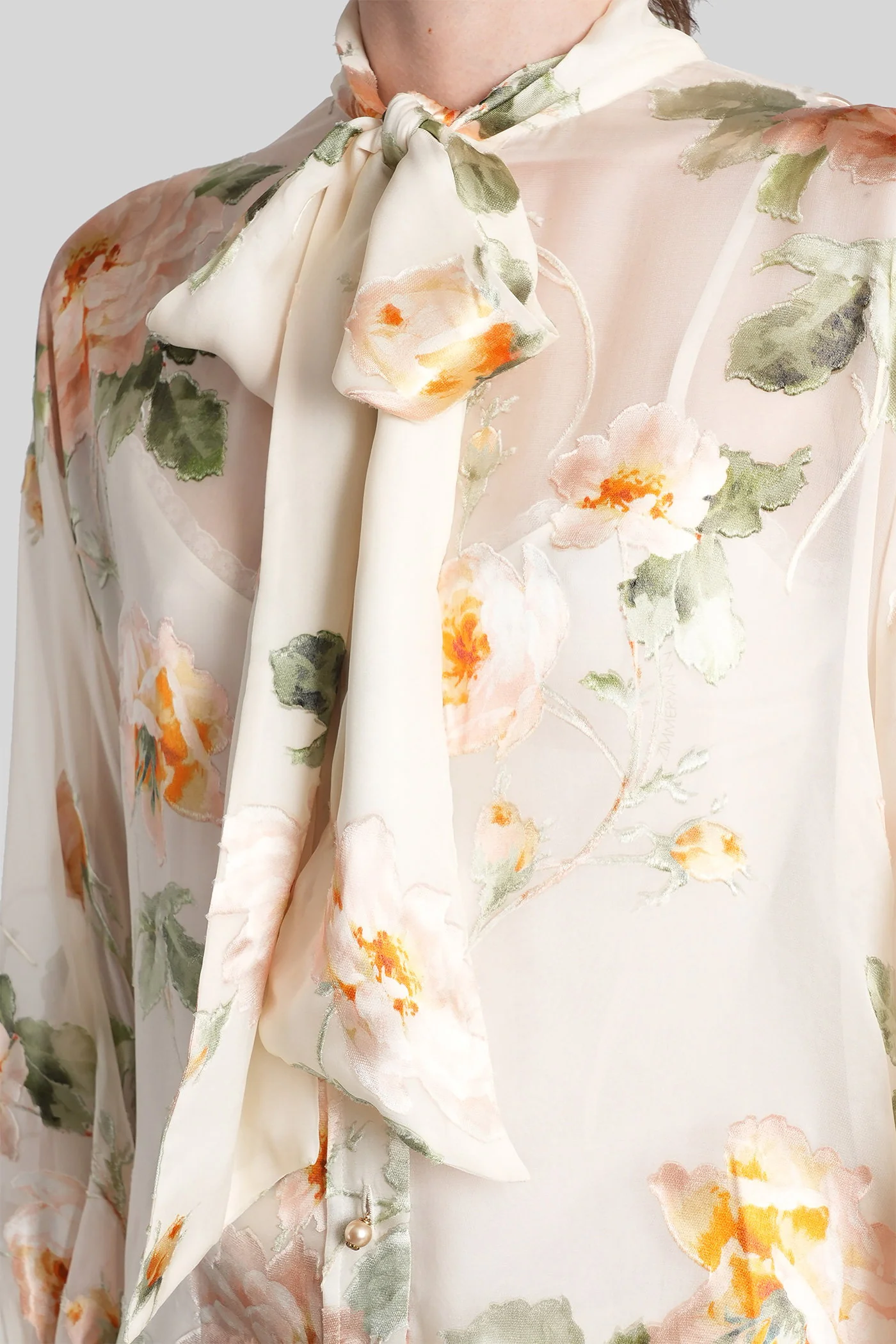 Blouse in beige viscose - Image 5