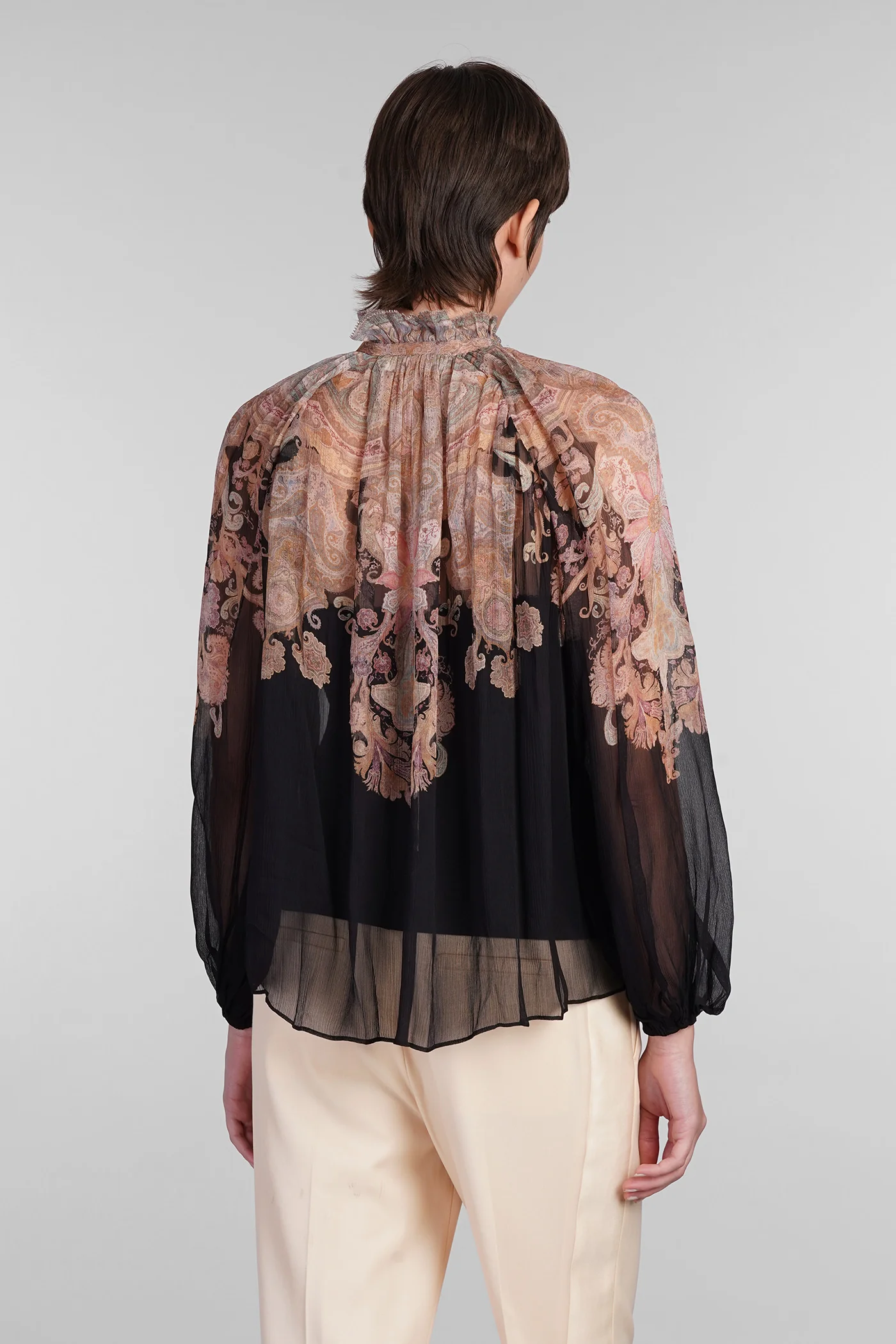 Blouse in black viscose - Image 3