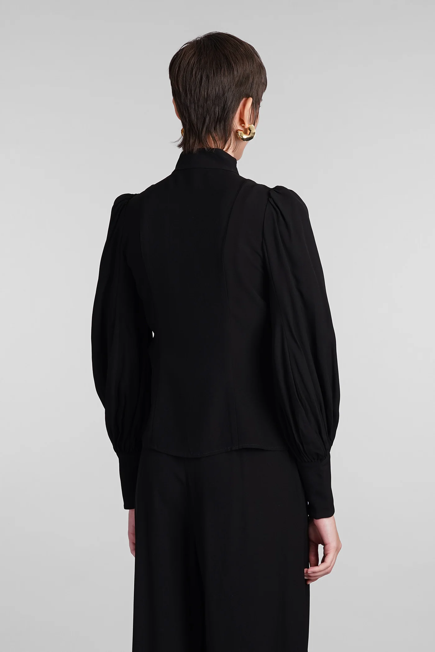 Blouse in black viscose - Image 3