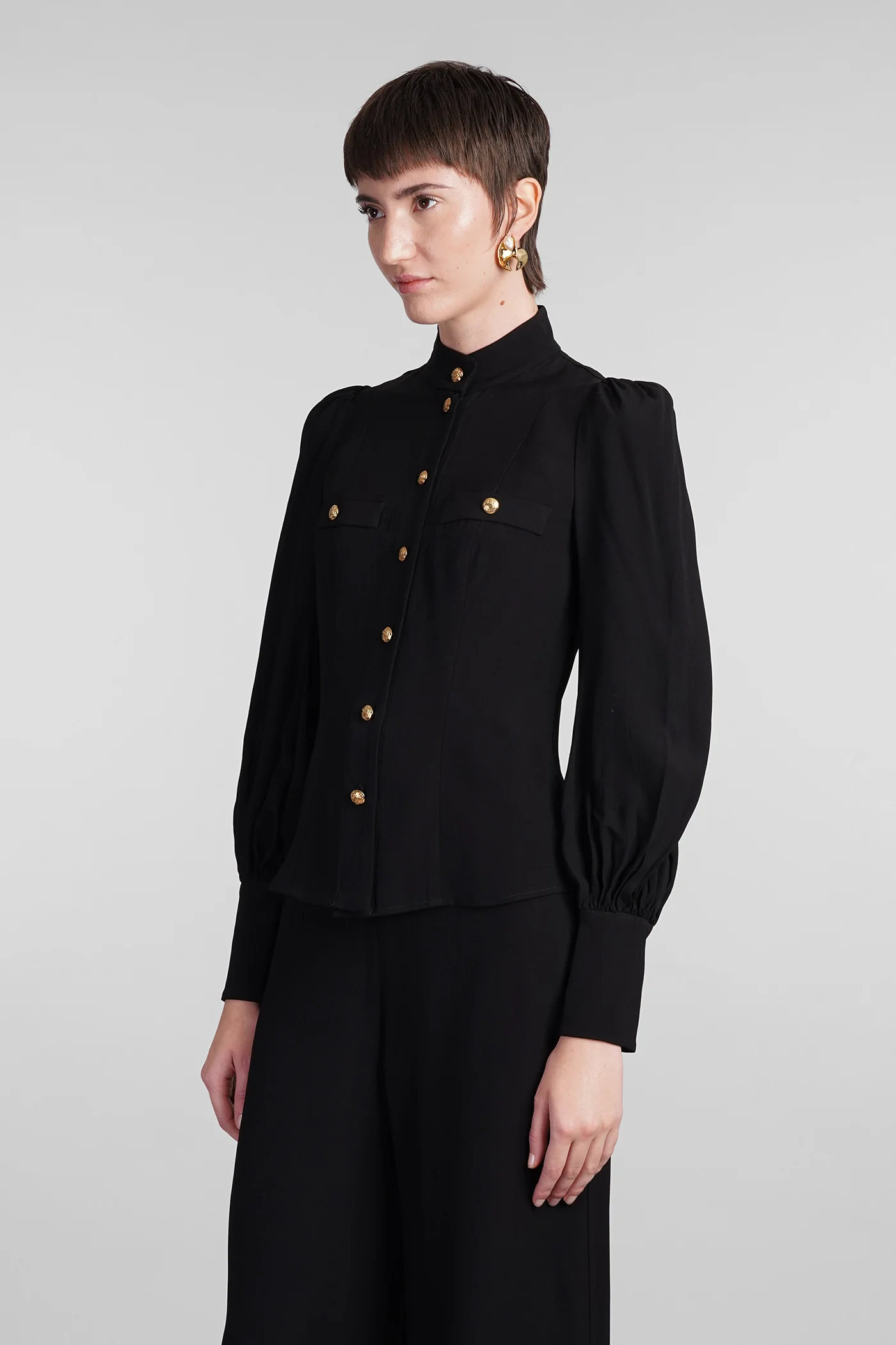 Blouse in black viscose - Image 4